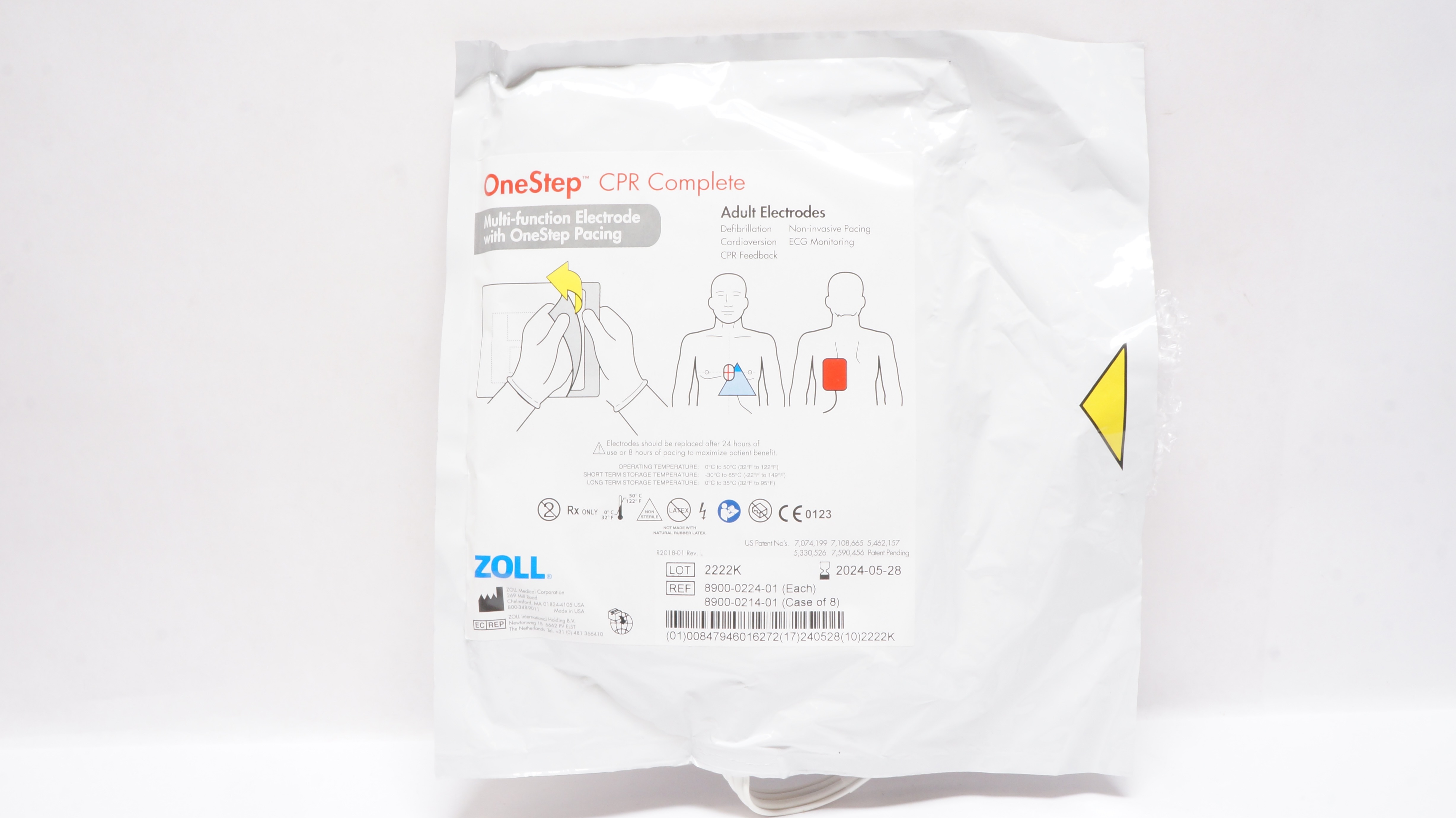 Zoll 8900-0224-01 OneStep CPR Complete Adult Multi-Function Electrodes