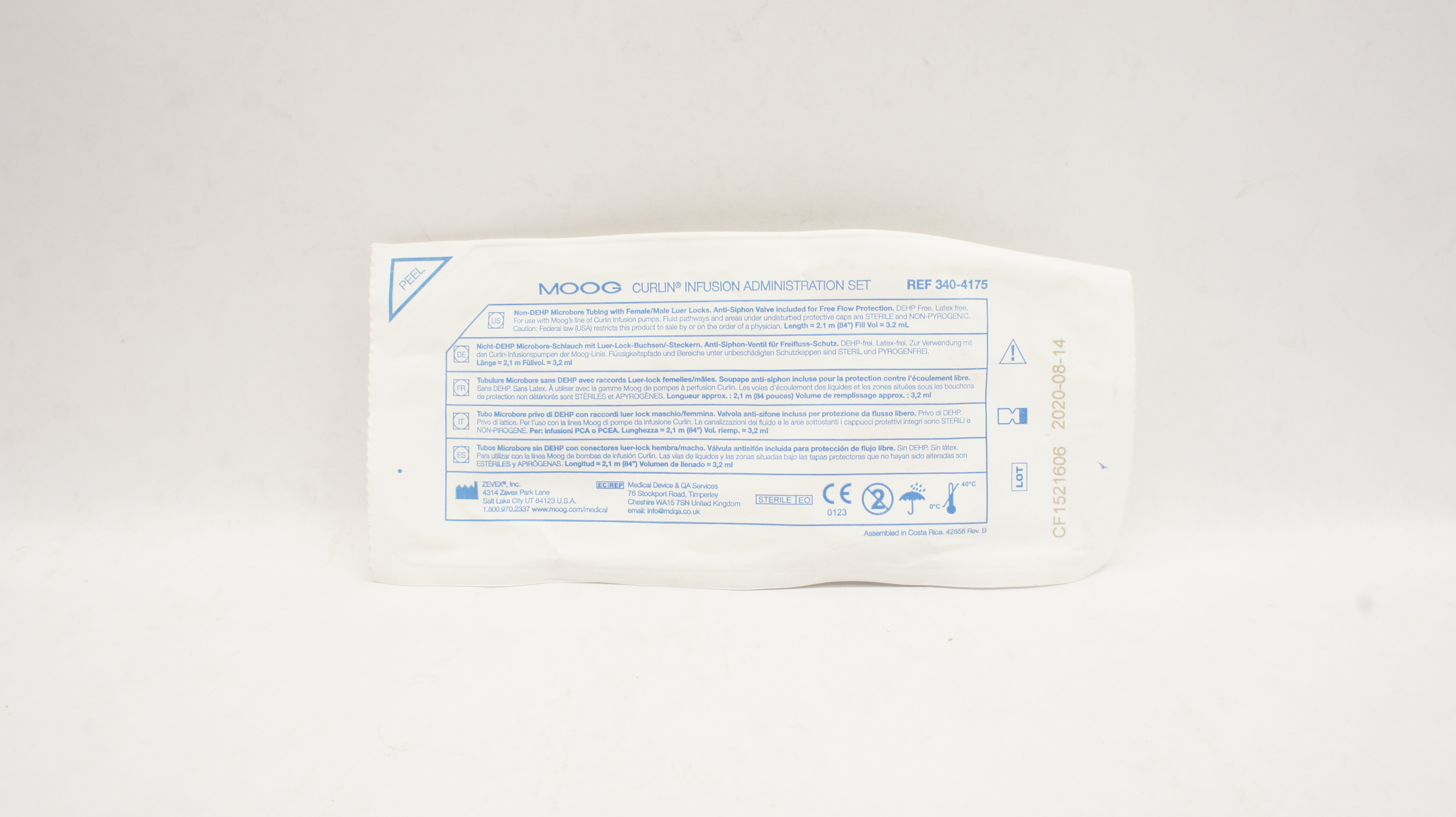 Mooq 340-4175 Curlin Infusion Administration Set 84 inch x 3.2mL(x)