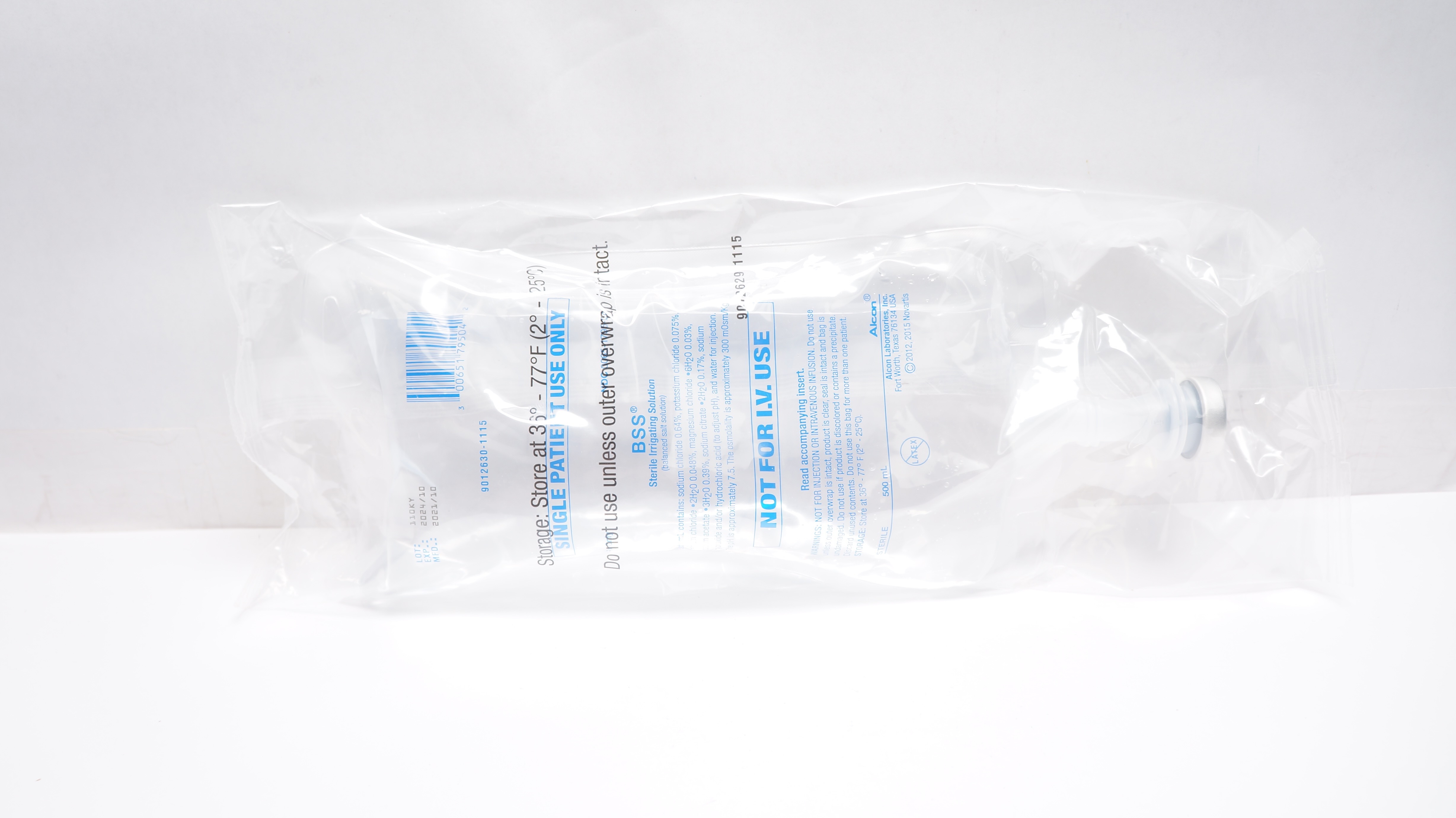 Alcon 9012630-1115 BSS Sterile Irrigation Solution 500mL