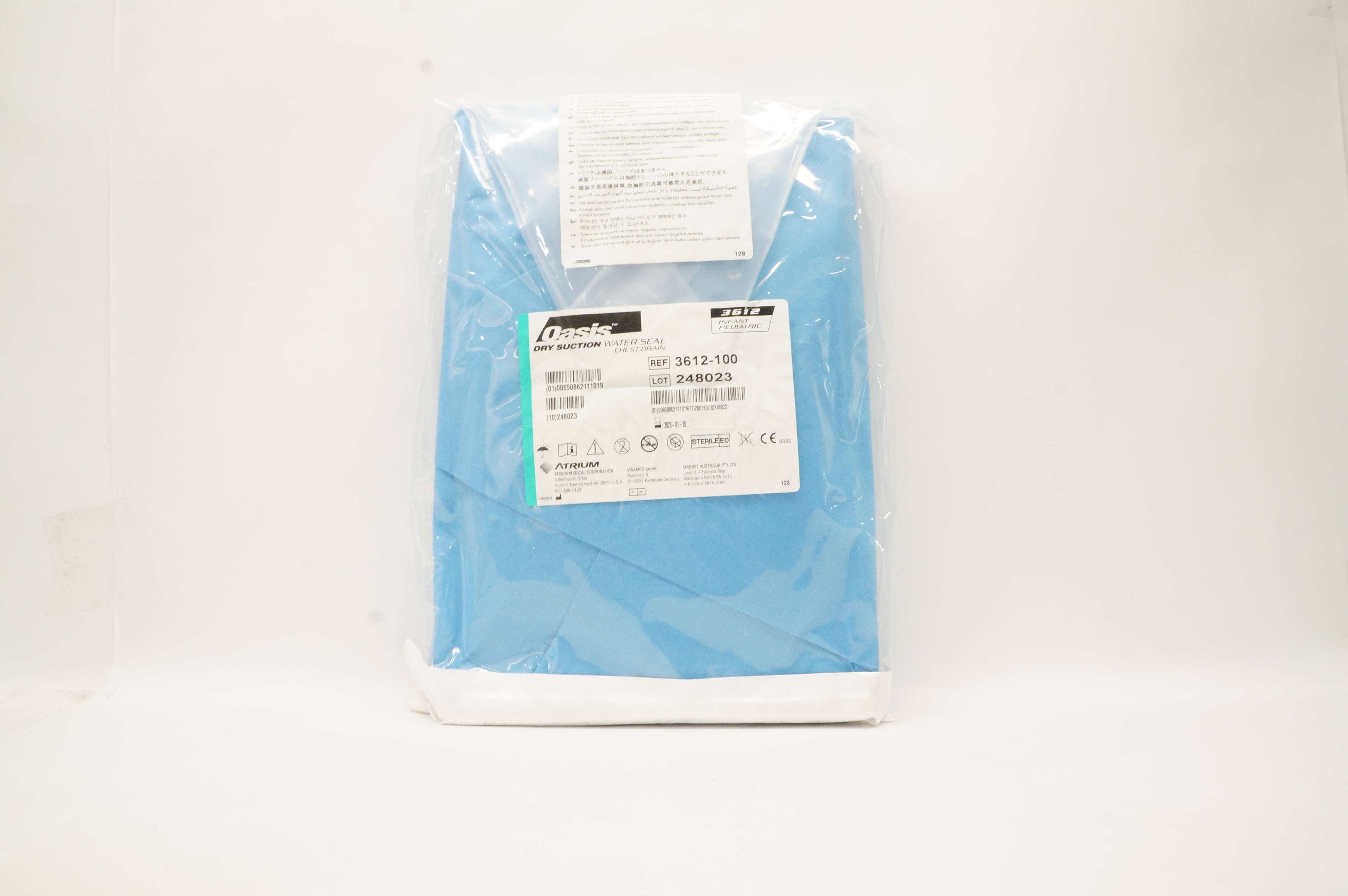 Atrium 3612-100 Oasis Dry Suction Water Seal Chest Drain Infant ...