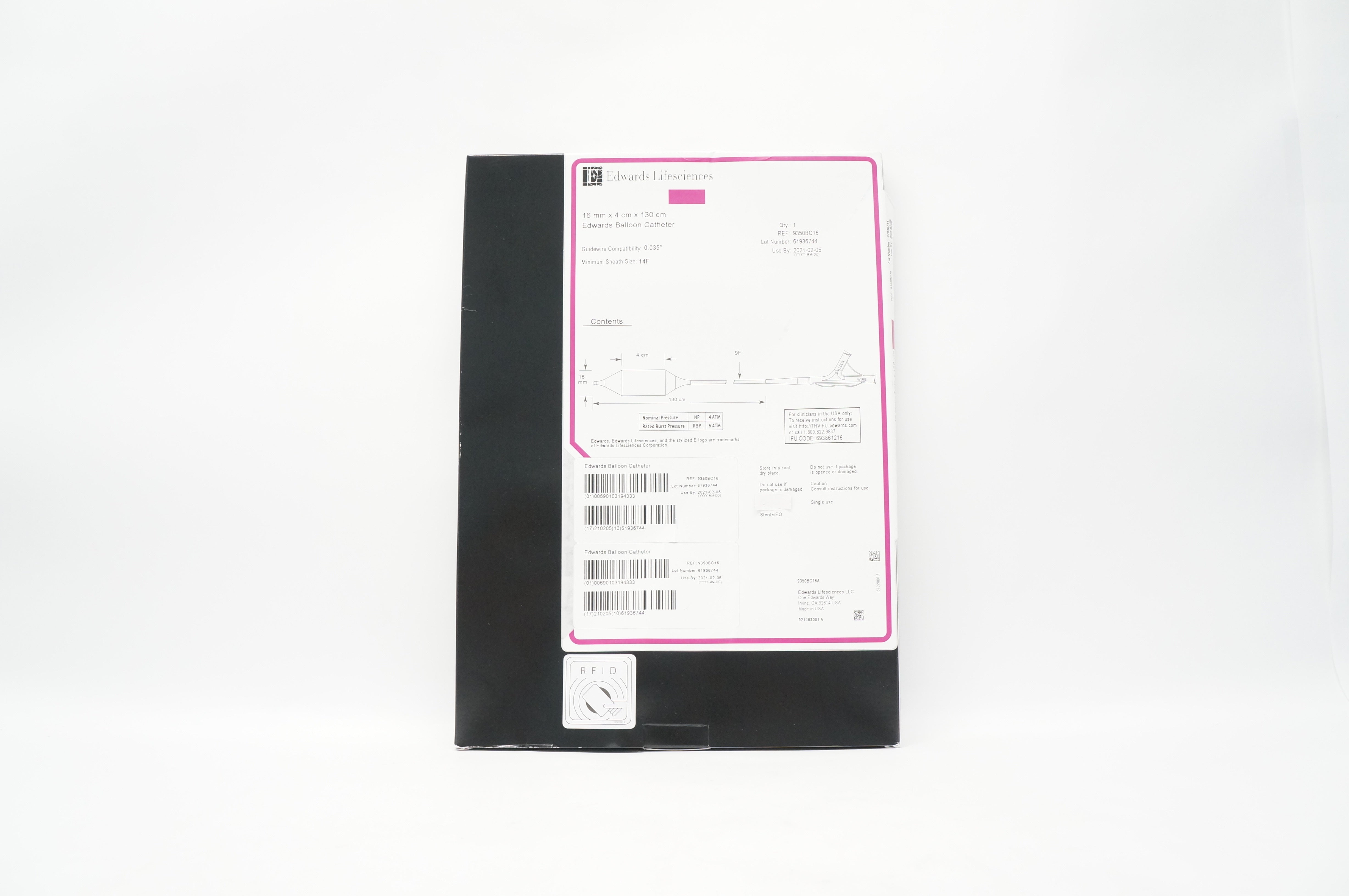 Edwards Lifesciences 9350BC16 Edwards Balloon Cath. 16mm x 4cm x 130cm (x)