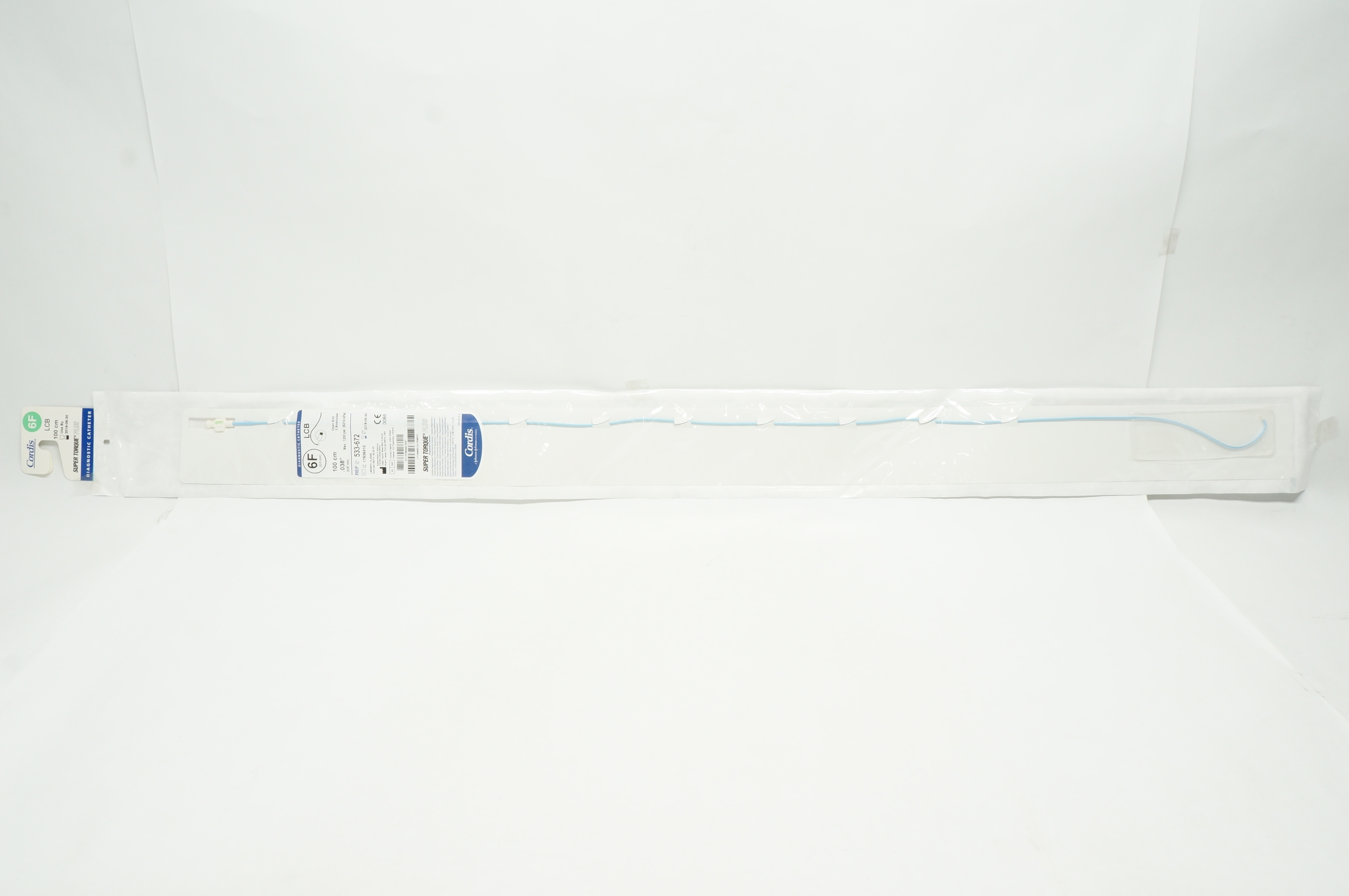 Cordis 533-672 Super Torque Plus LBC Diagnostic Cath. 6 x .038in x 100cm  (x)