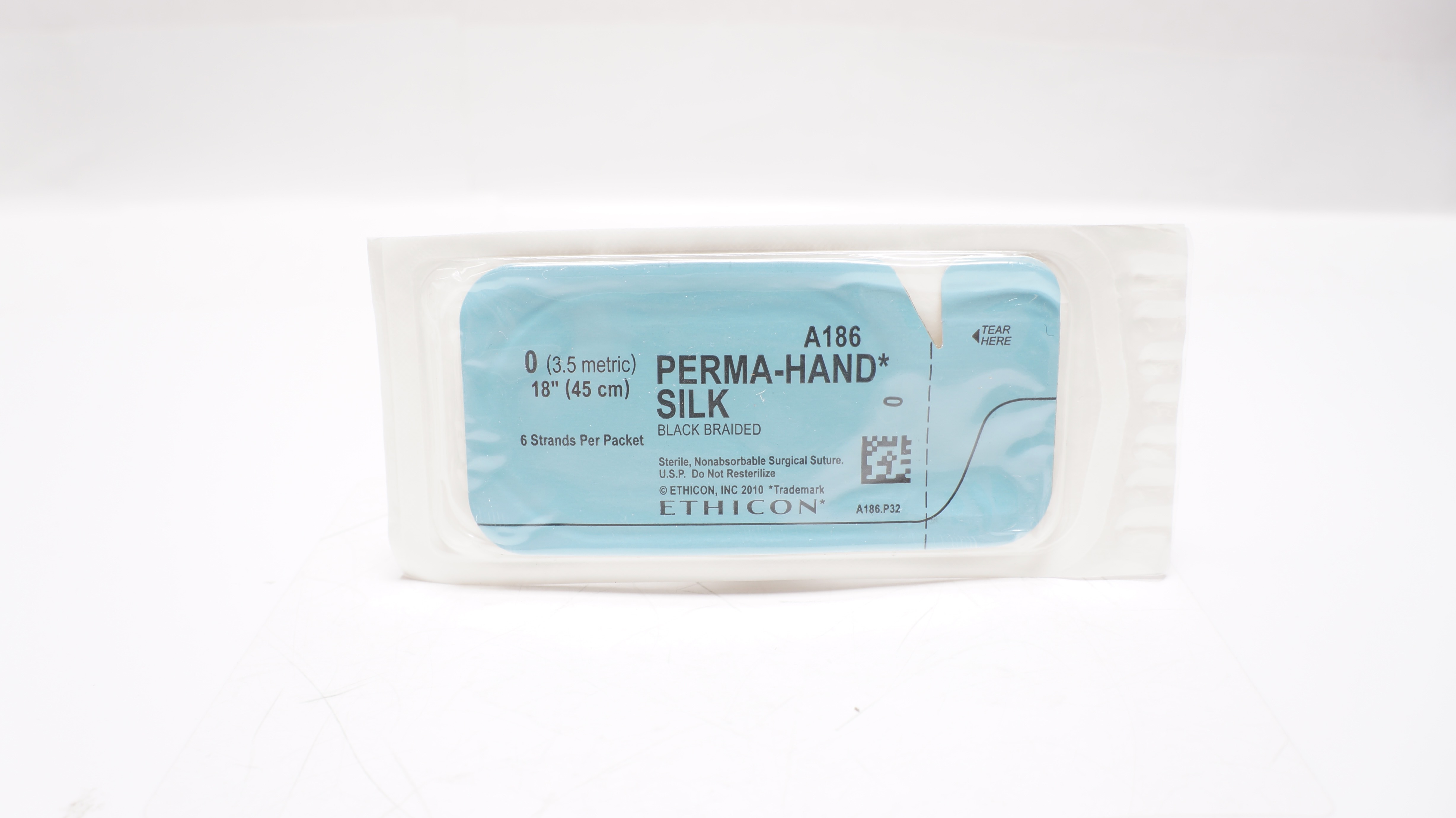 Ethicon A186 0 Perma-Hand Silk Black Braided Surgical Stre, 18 inch