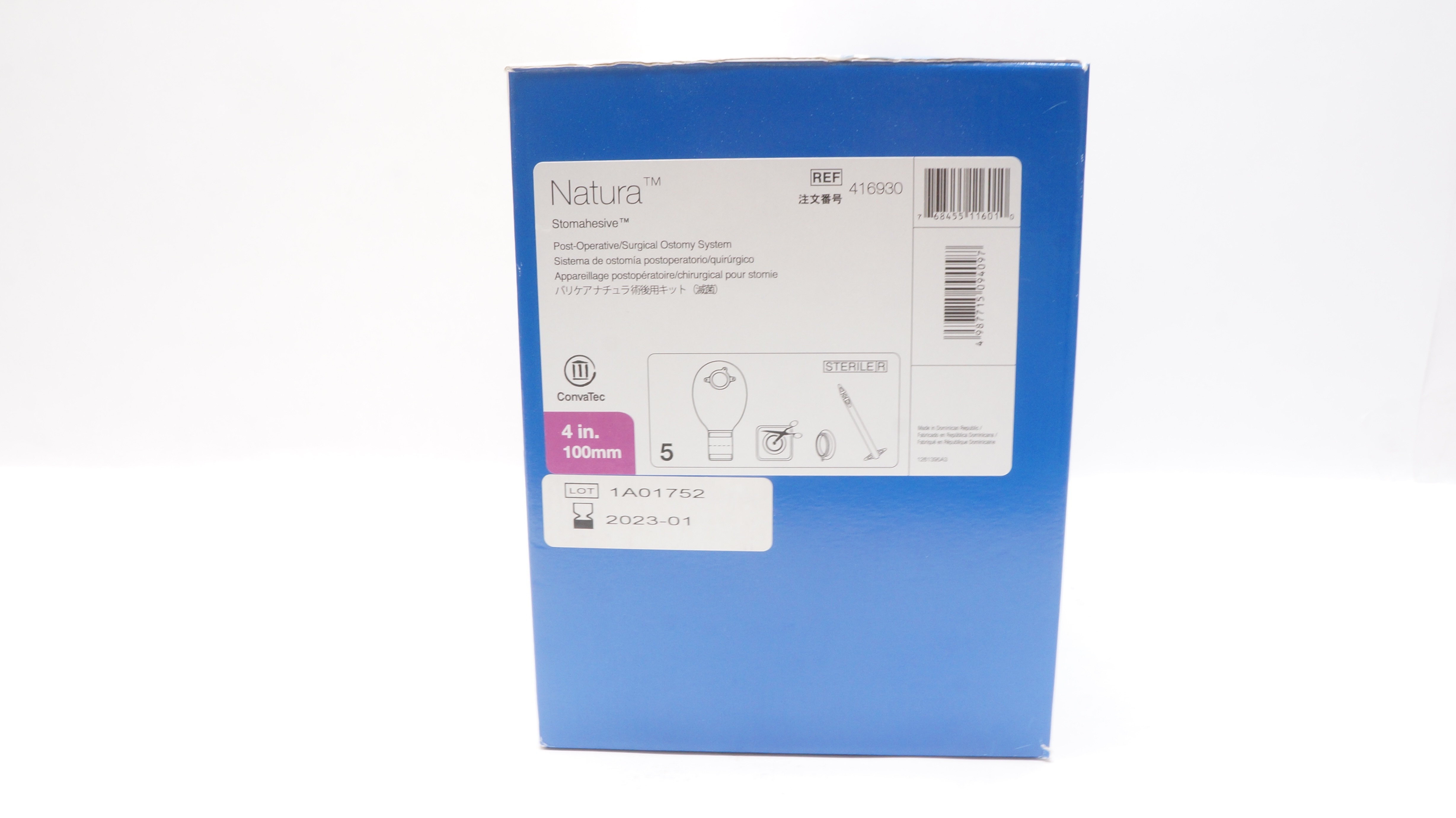 ConvaTec 416930 Natura Stomahesive Ostomy System 4inch x 100mm (x