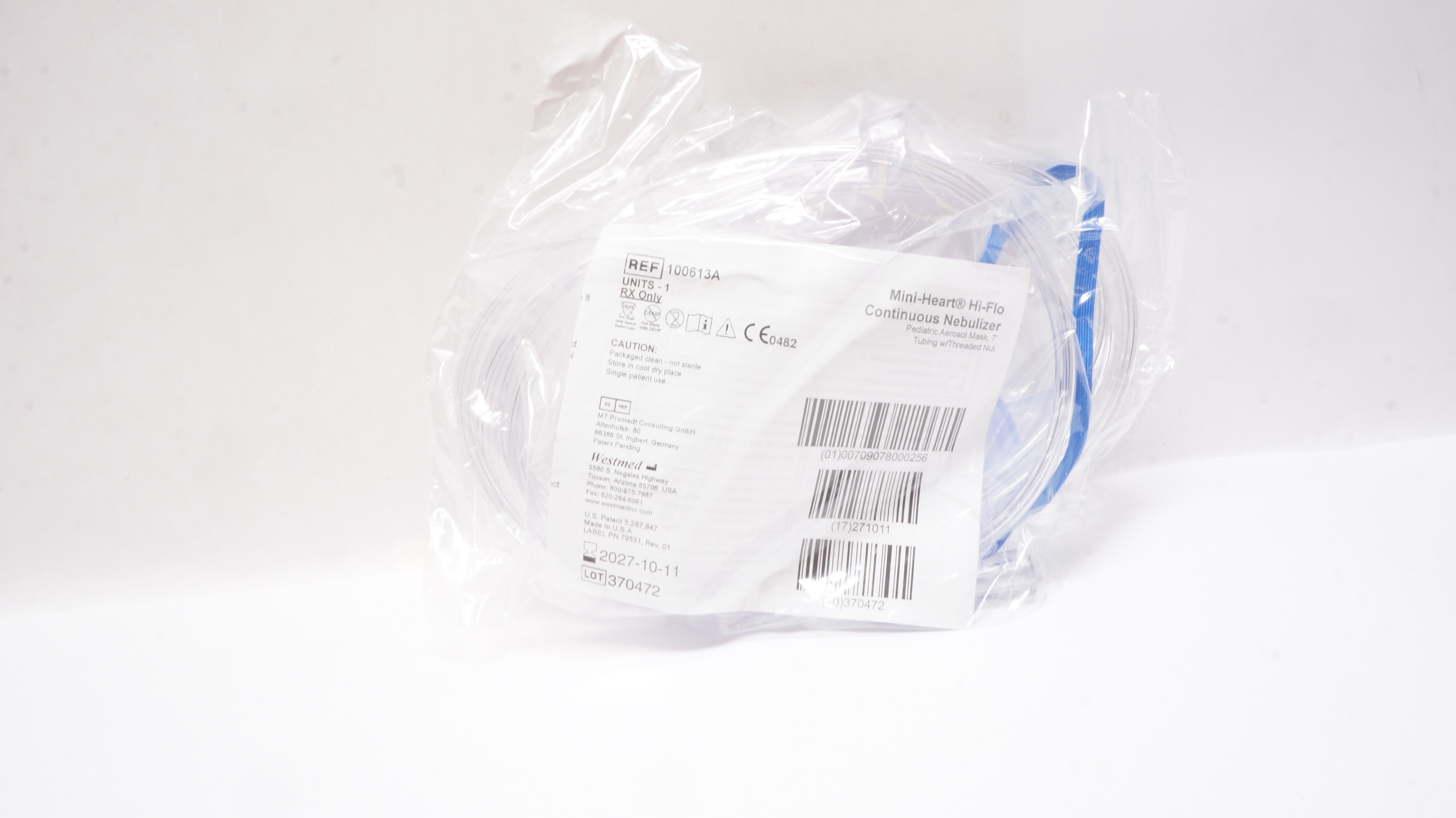 Hi Flo Non Invasive Machine Westmed 100613A Mini-Heart Hi-Flo Continuous Nebulizer w/Pediatric Mask