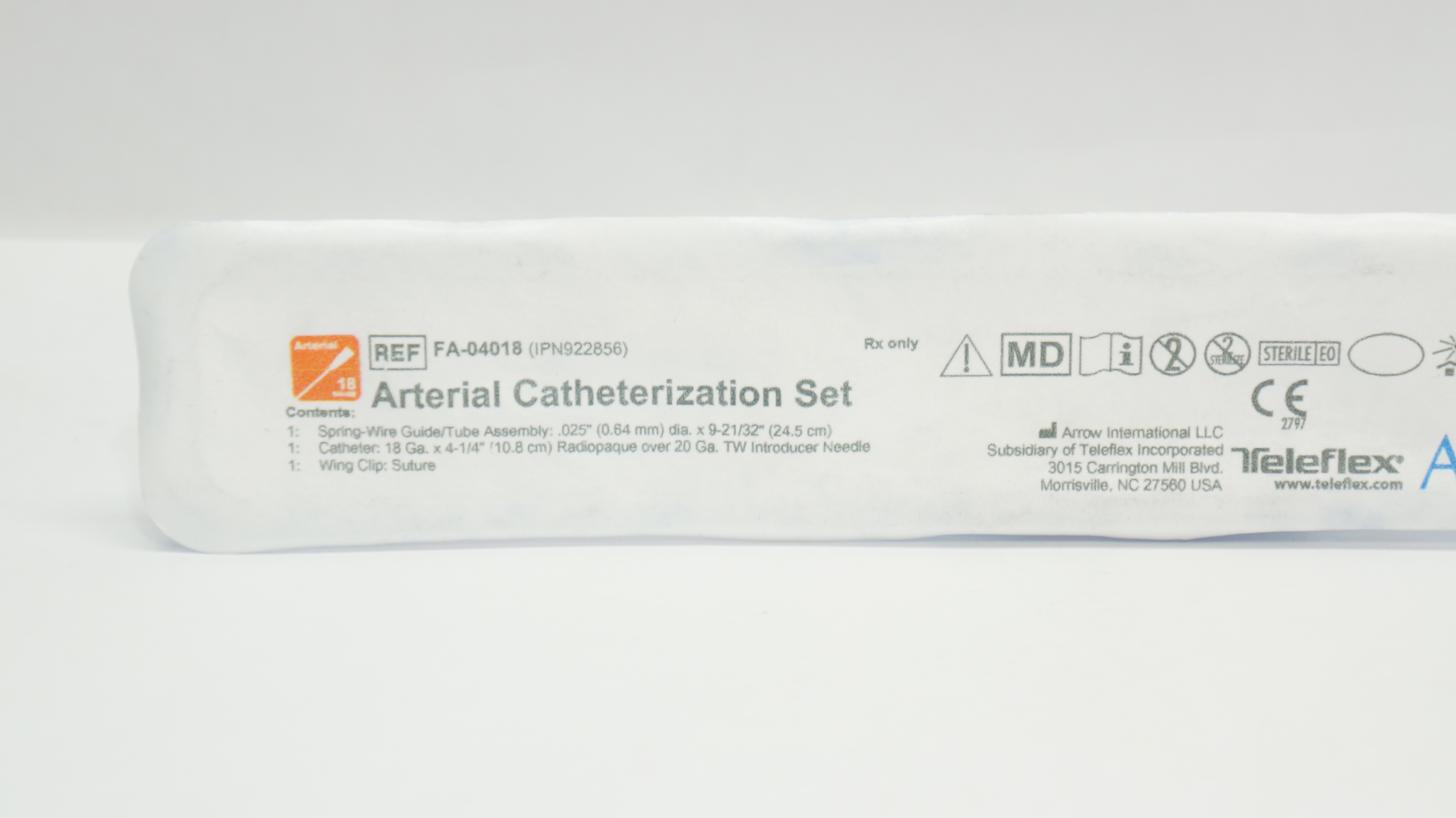 Standard Catheterization Set Arrow FA-04018 Arterial Catheterization Set