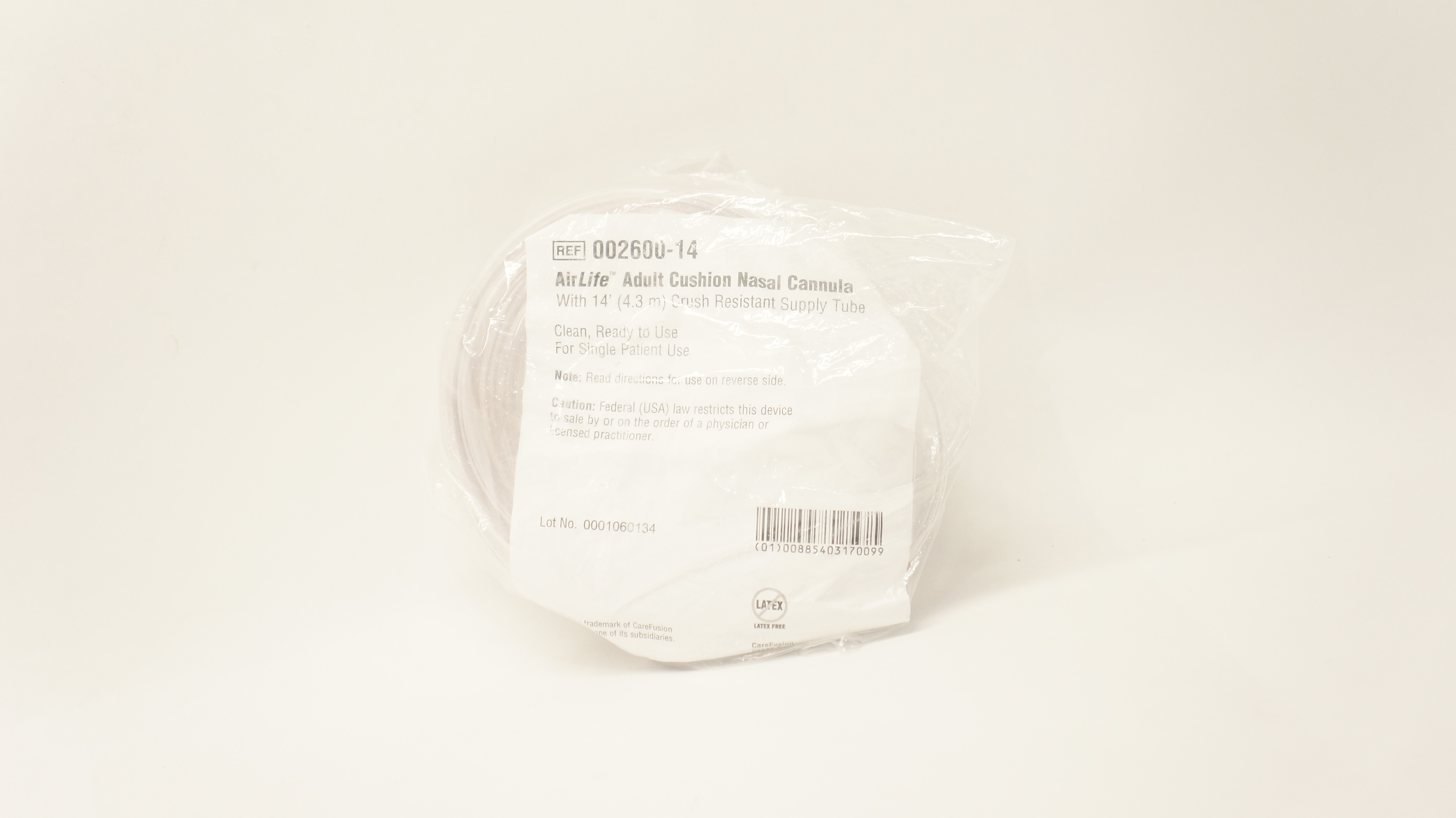 CareFusion 002600-14 AirLife Adult Cushion Nasal Cannula with Tube 14 Ft.