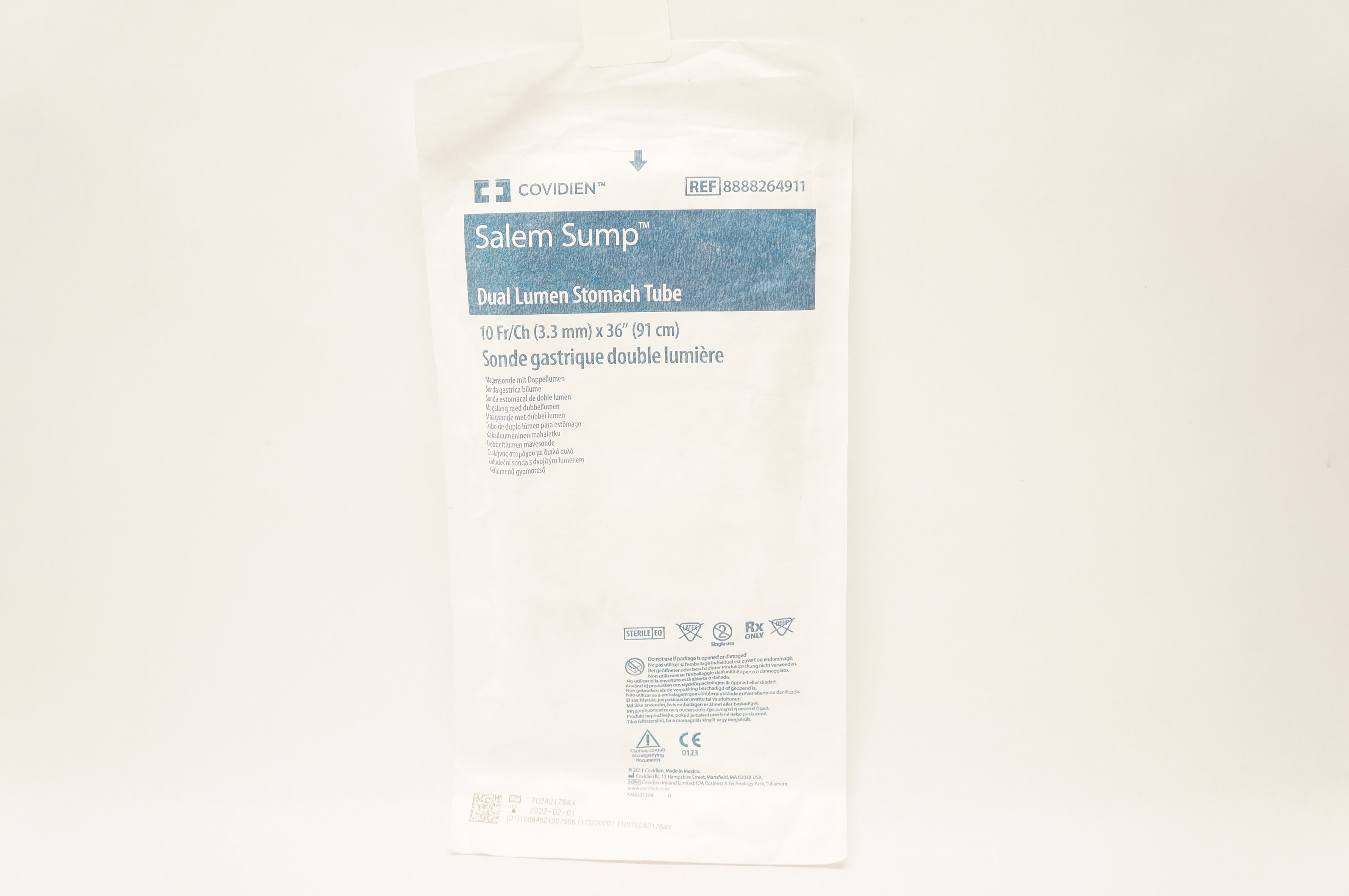 Covidien 8888264911 Salem Sump Dual Lumen Stomach Tube 10Fr/Ch x 36inch (x)