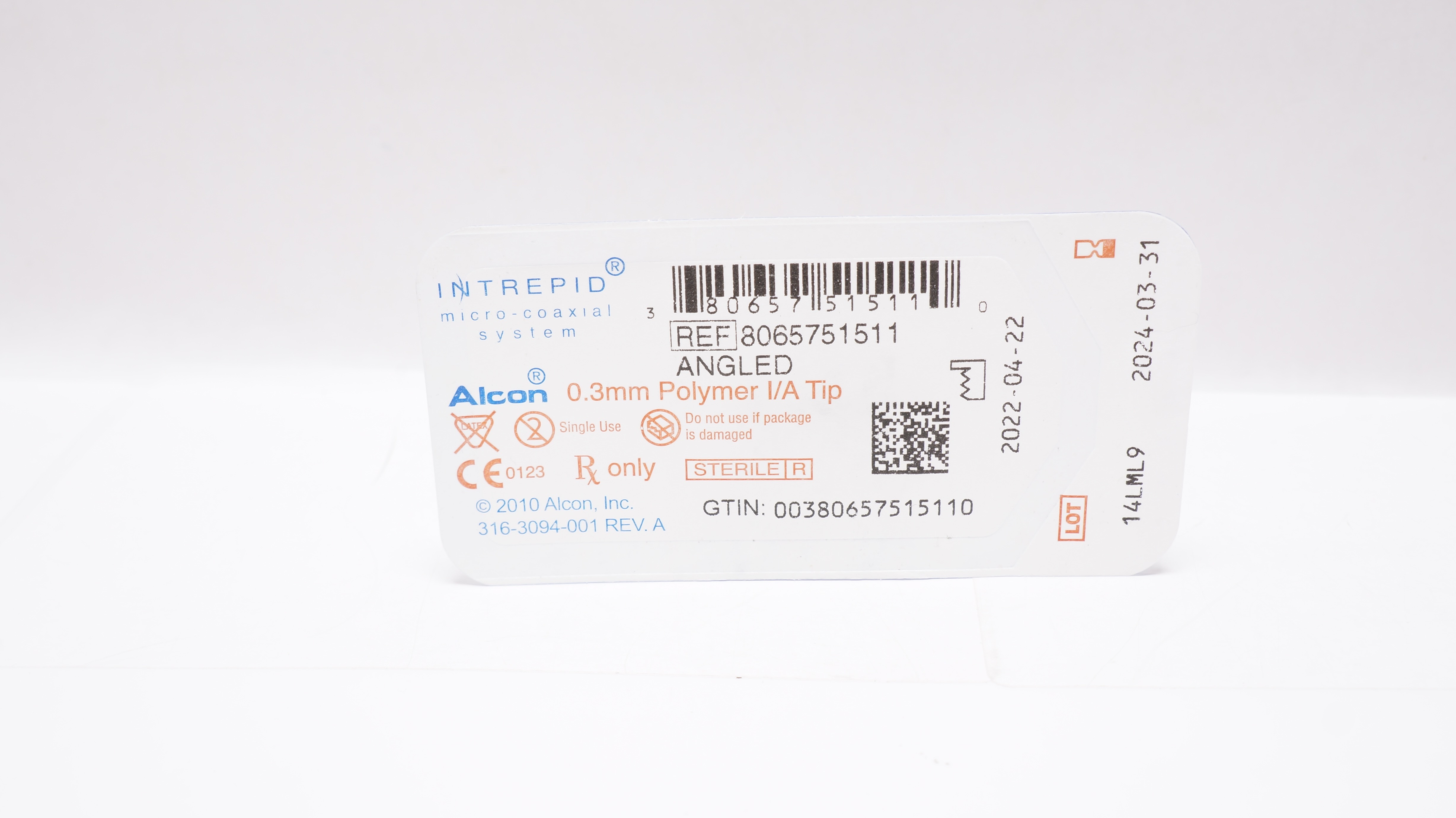 Alcon 8065751511 Intrepid Micro-Coaxial System 0.3mm Polymer I/A Tip Angled