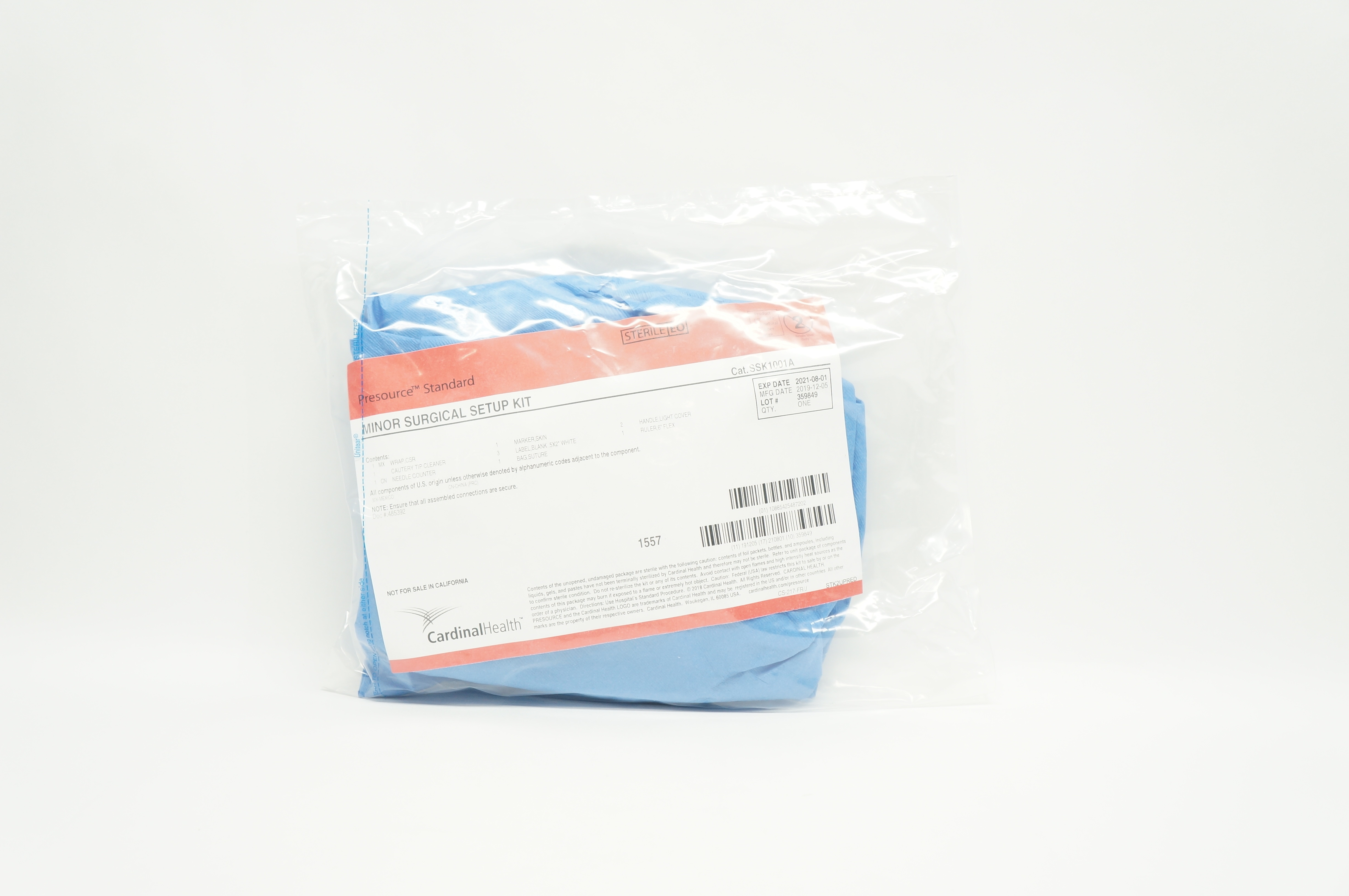 Cardinal Health SSK1001A Presource Standard Minor Surgical Setup Kit
