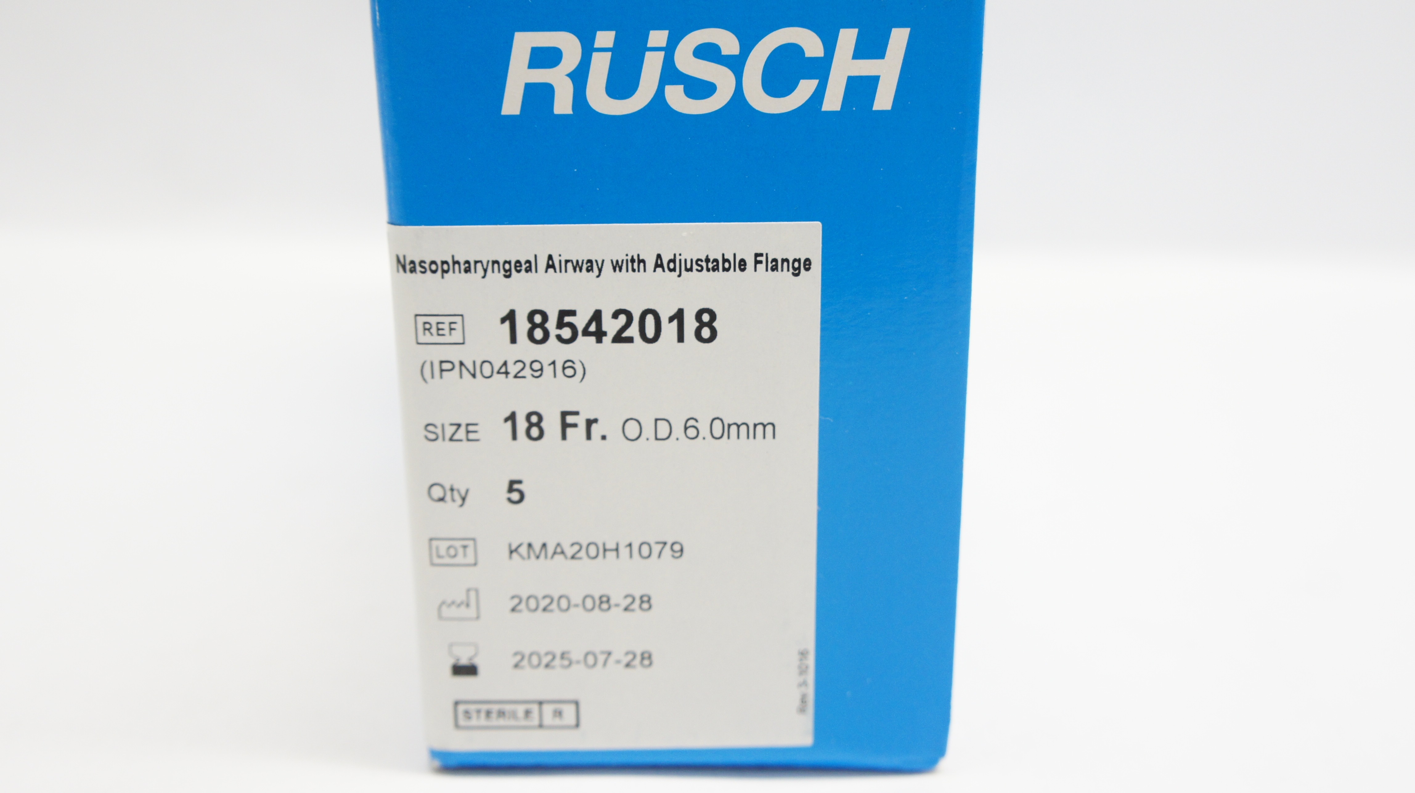 Rusch 18542018 Nasopharingeal Airway W/Adjustable Flange 18Fr - Box of 5