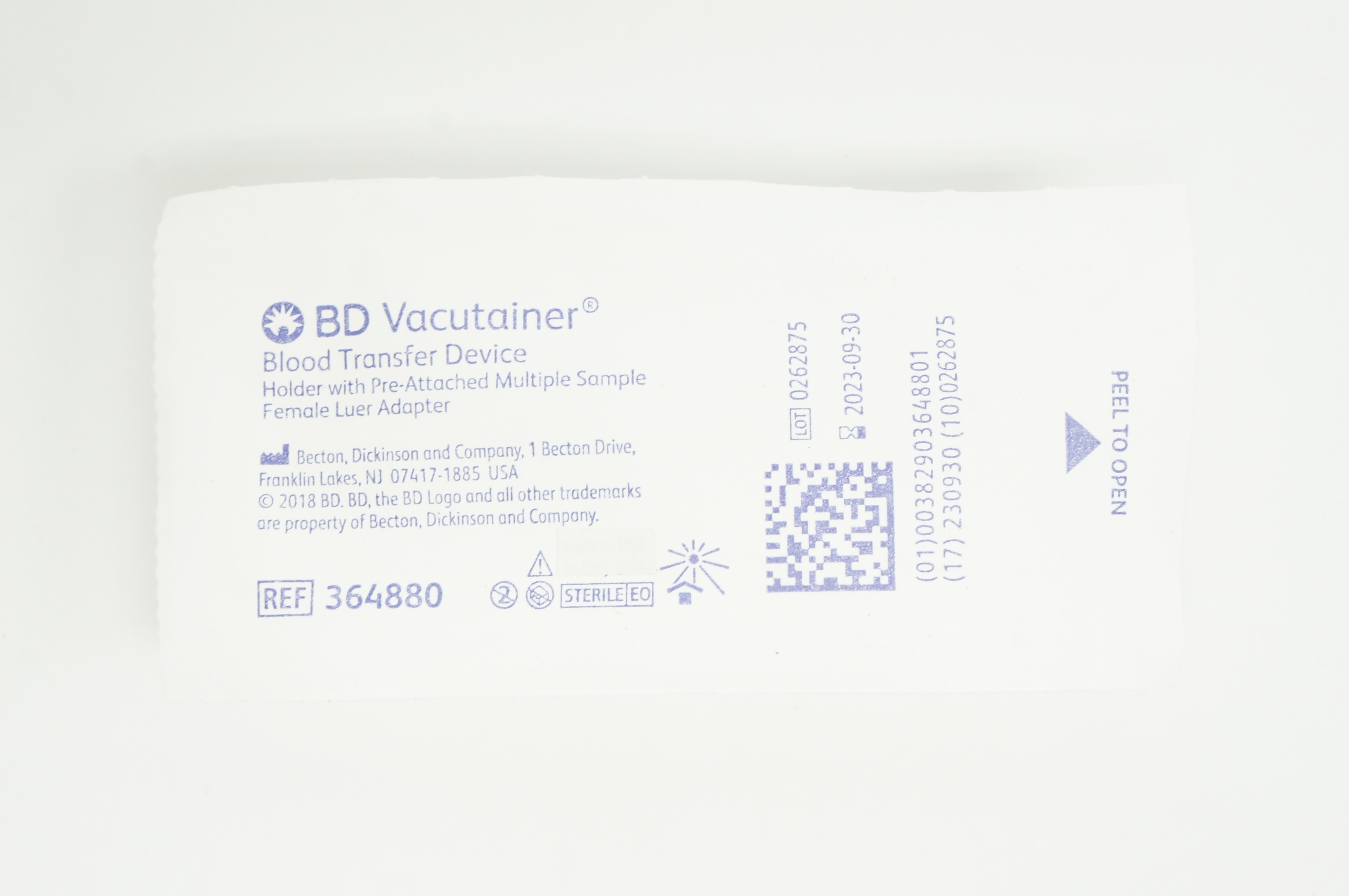 BD 364880 Vacutainer Blood Transfer Device
