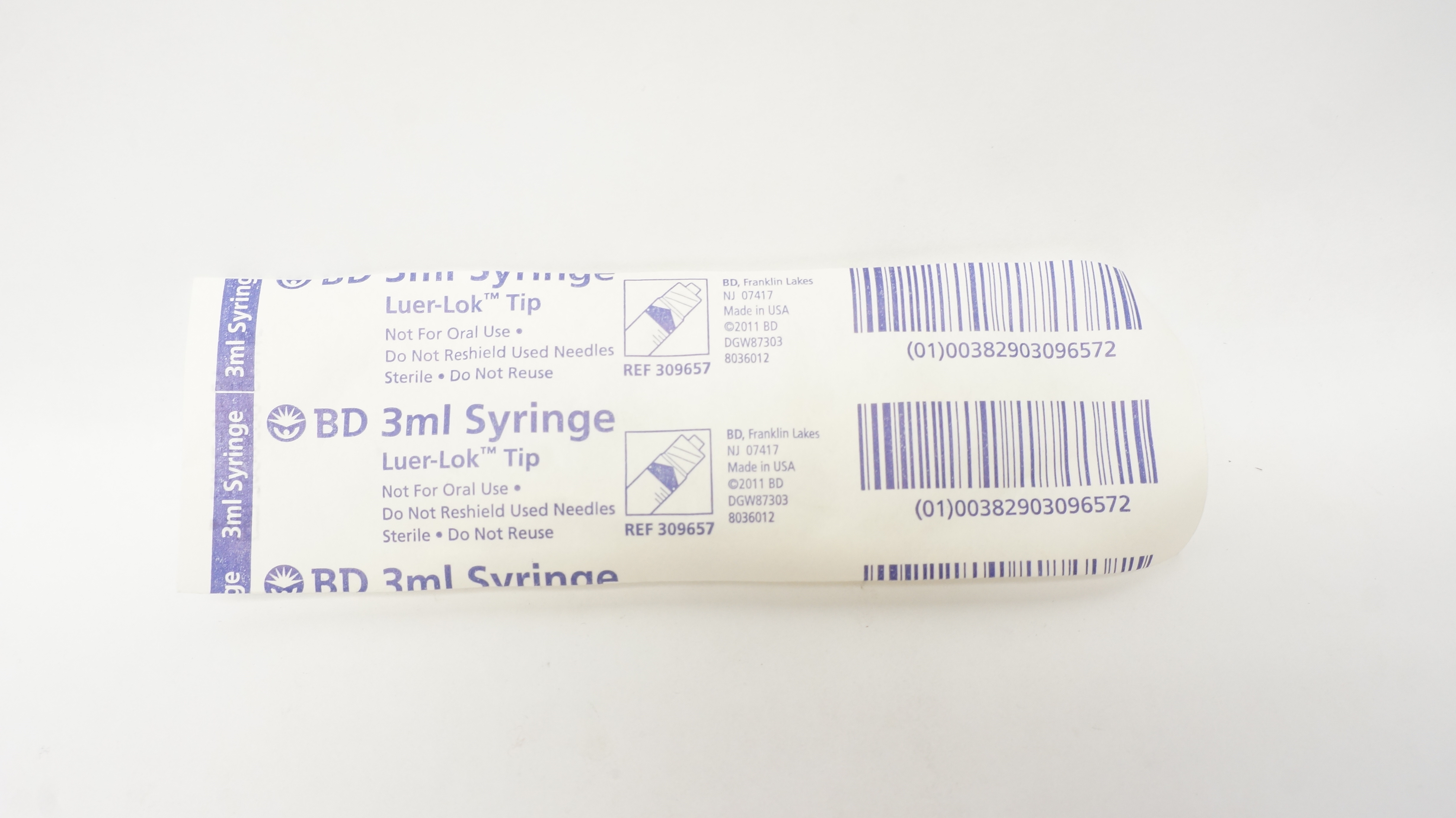 BD 309657 Luer-Lok Tip, Syringe 3ml (x)