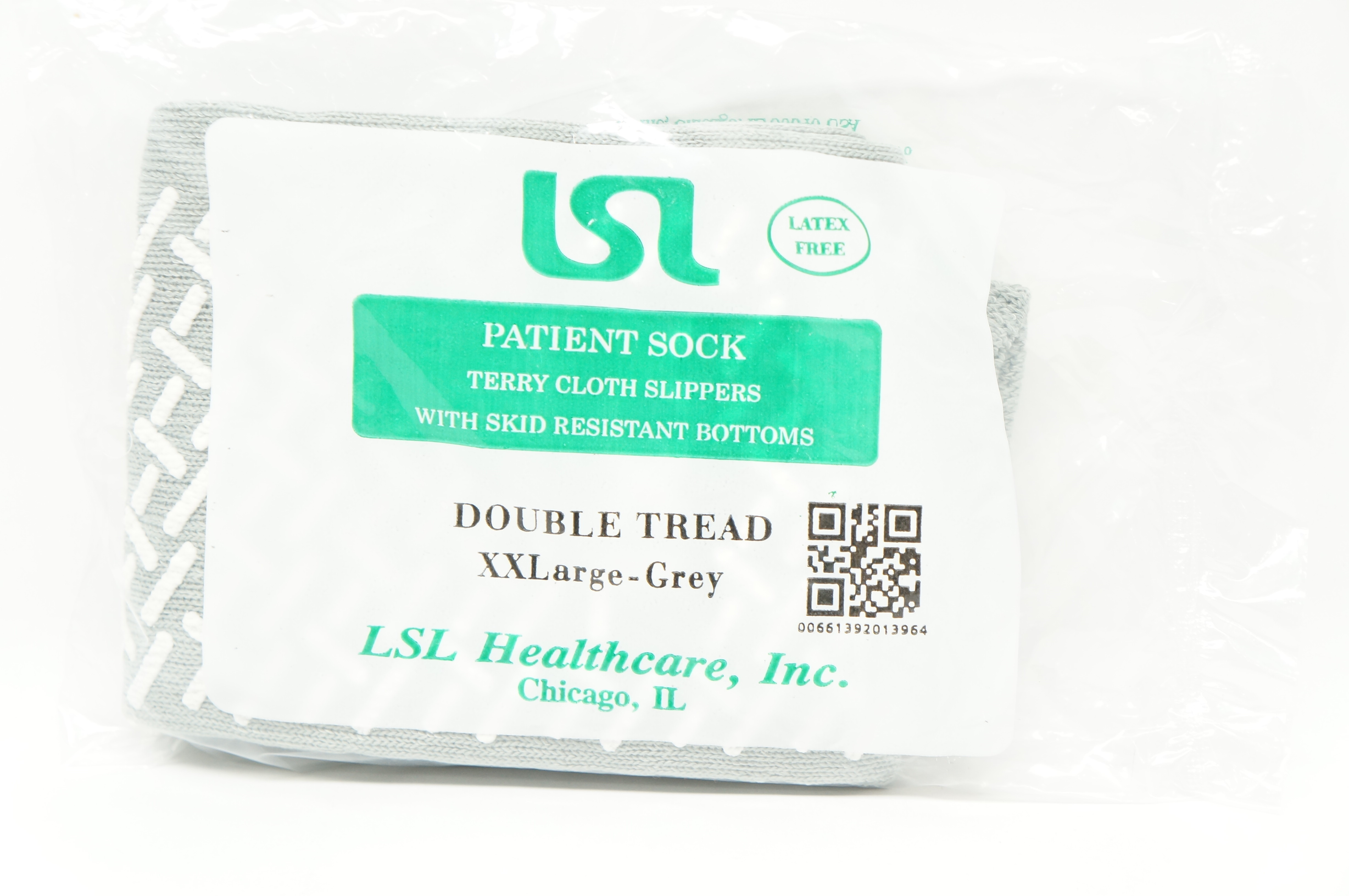 LSL Healthcare Patient Sock Terry Cloth Slippers w/Skid Resistant Bottoms, XXL