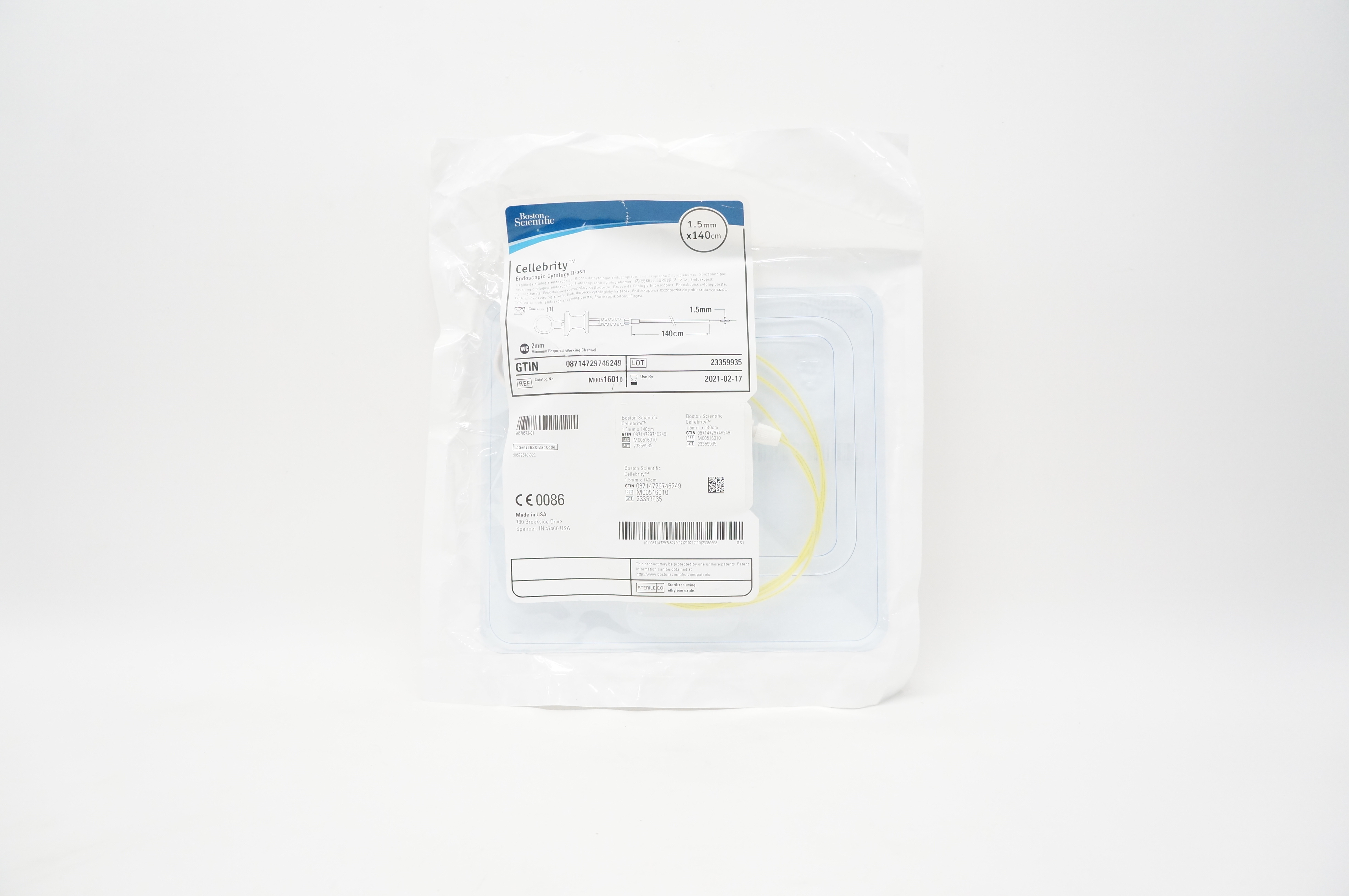 Boston Scientific 1601 Cellebrity Endoscopic Cytology Brush 1.5mmx140cm (x)
