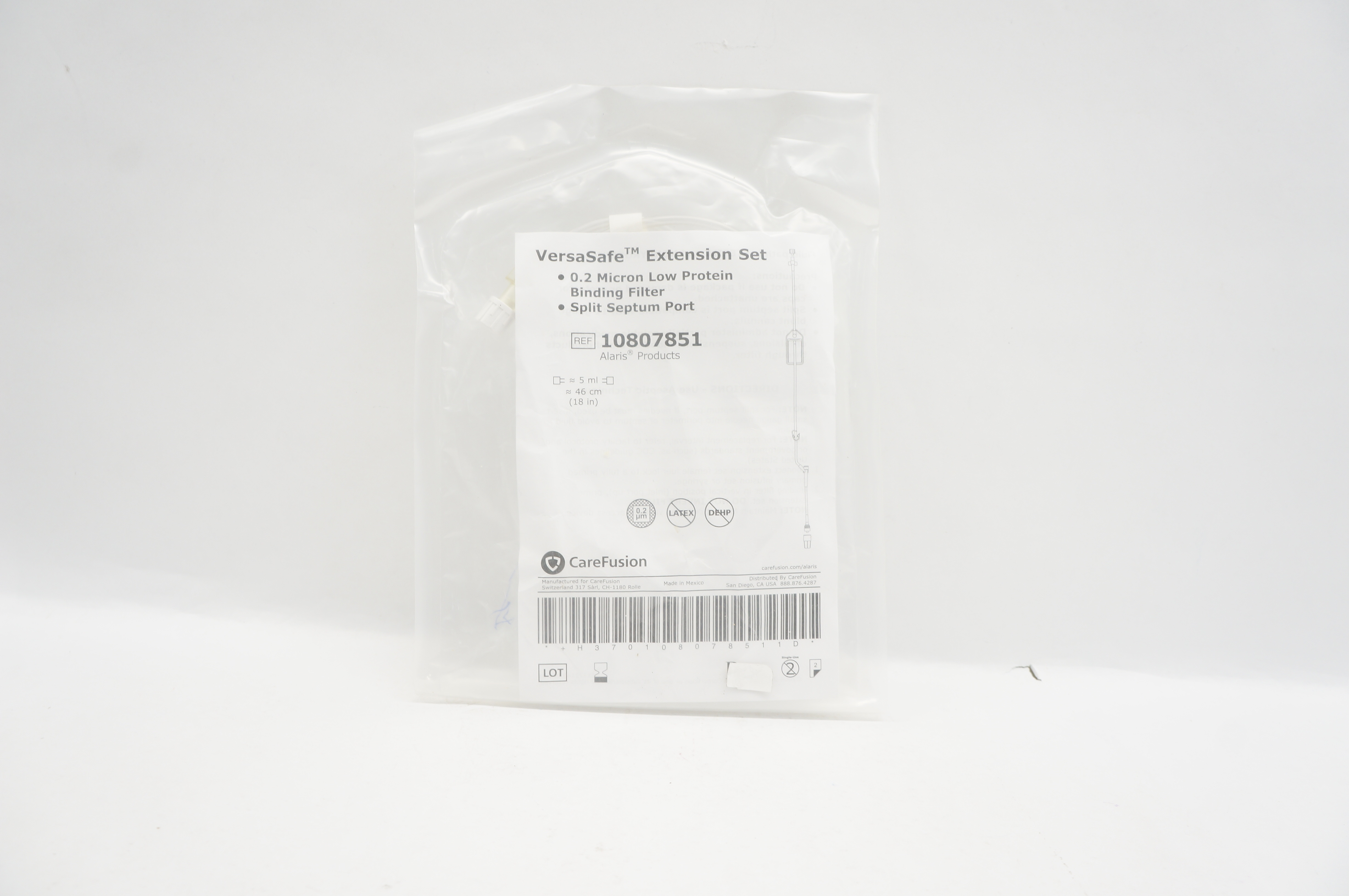CareFusion 10807851 VersaSafe Extension Set 5ml x 18inch