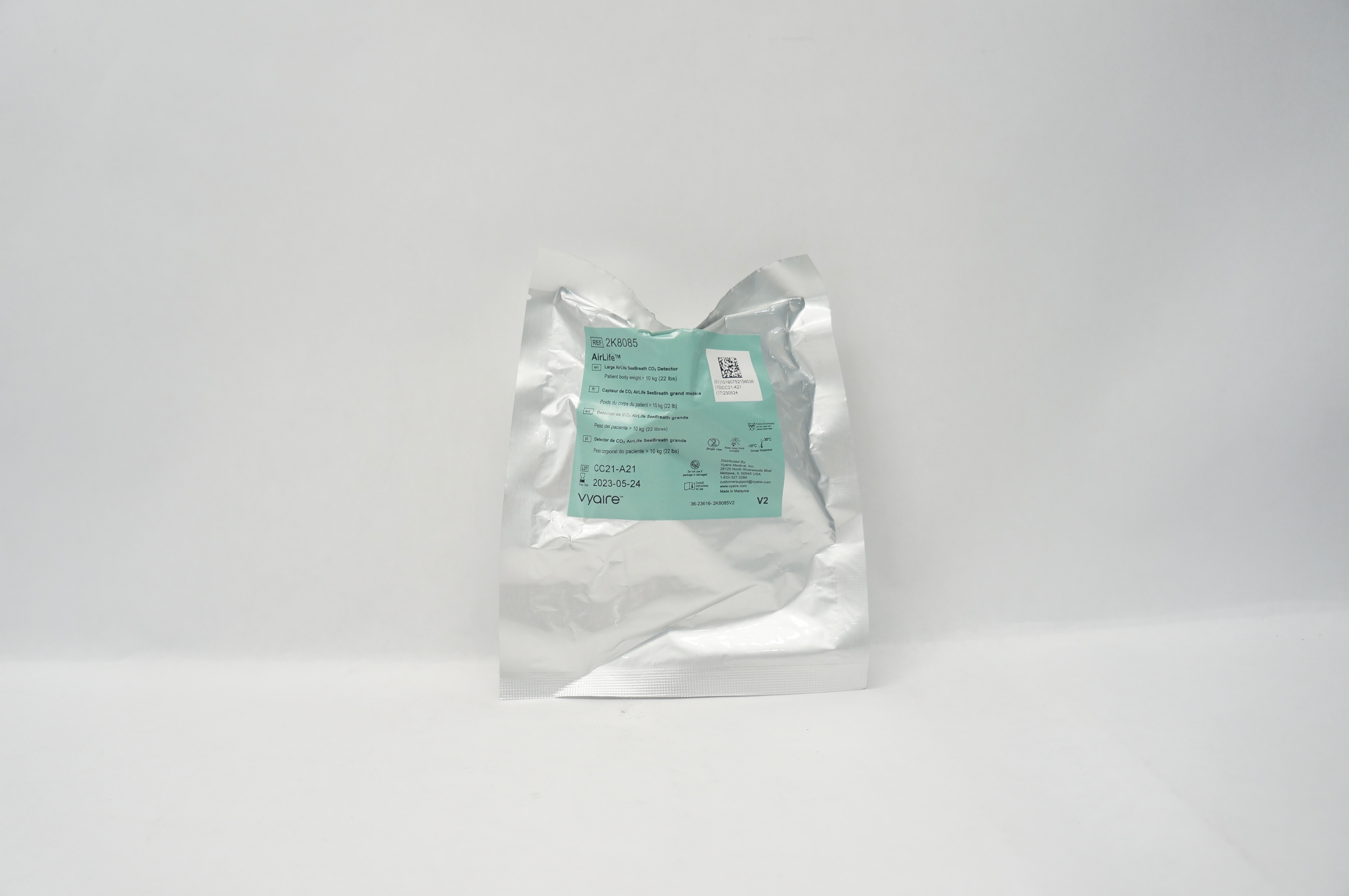 Vyaire 2K8085 AirLife Large SeeBreath CO2 Detector >22lbs (x)