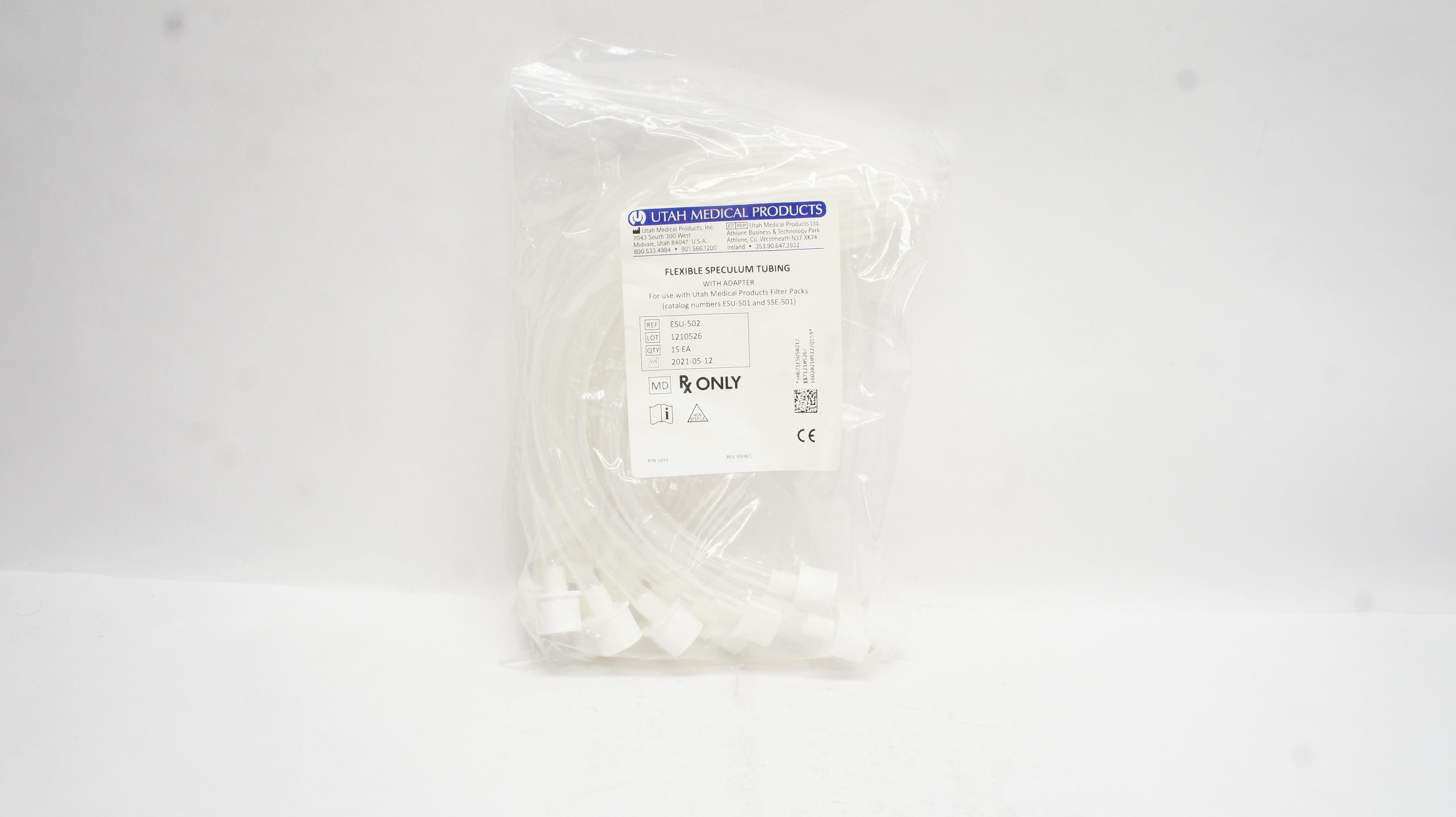 Utah Medical Products ESU-502 FLexible Speculum Tubing W/Adapter