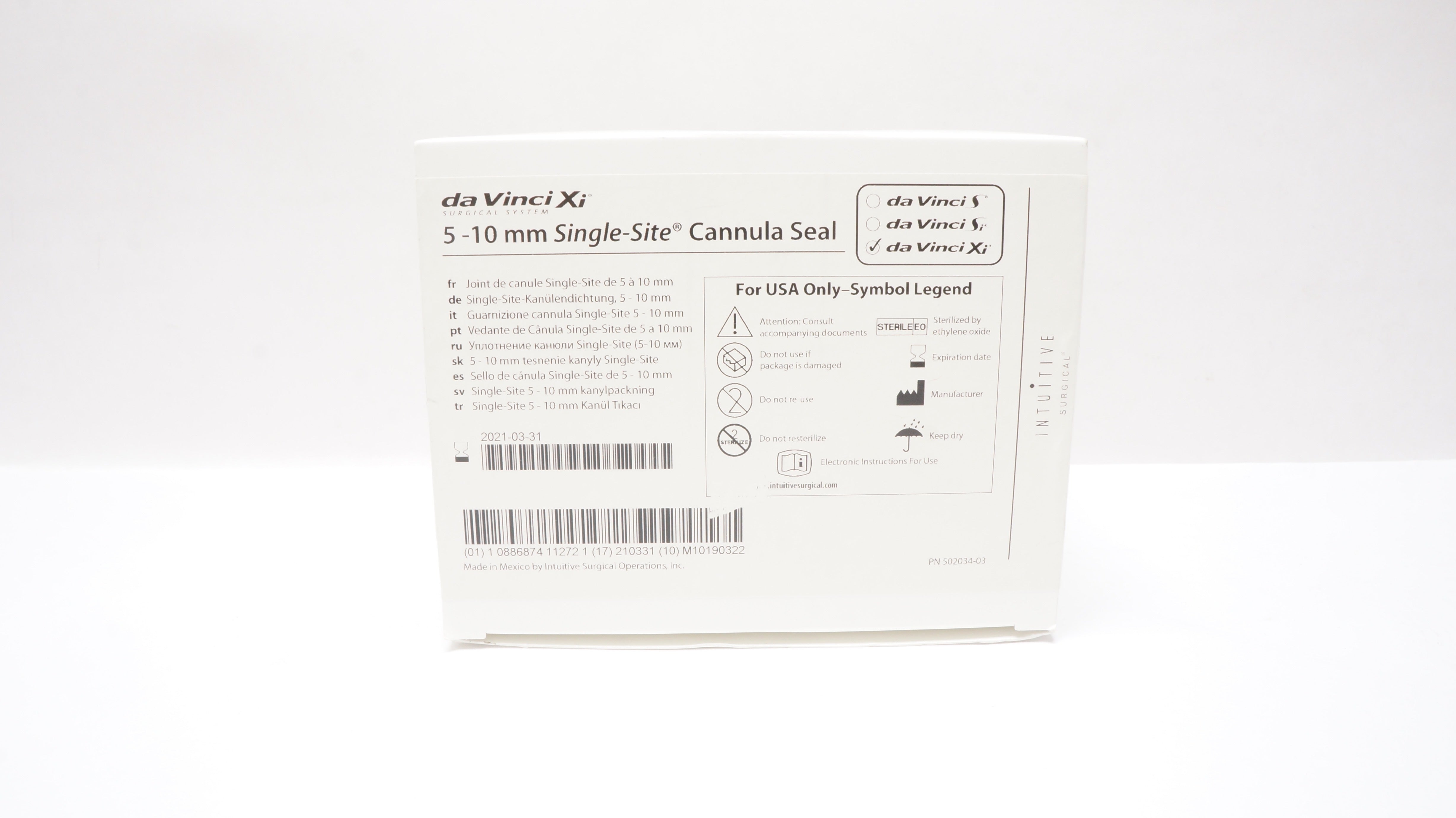 Institutive Surgical 478161 Single-Site Cannula Seal 5-10mm (x) - Box of 9