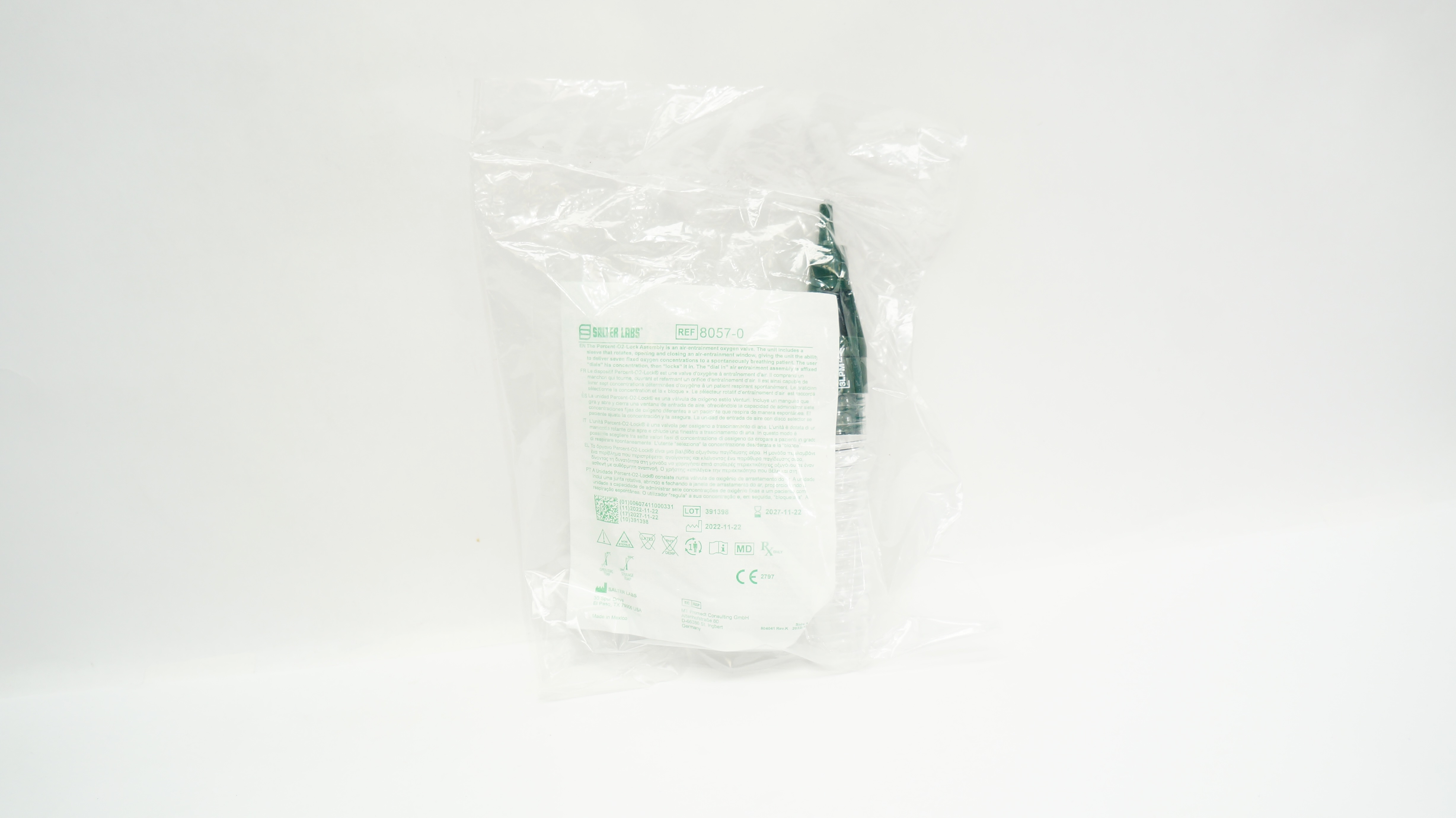 Salter Labs 8057-0 Percent-O2-Lock Air Entrainment Assembly