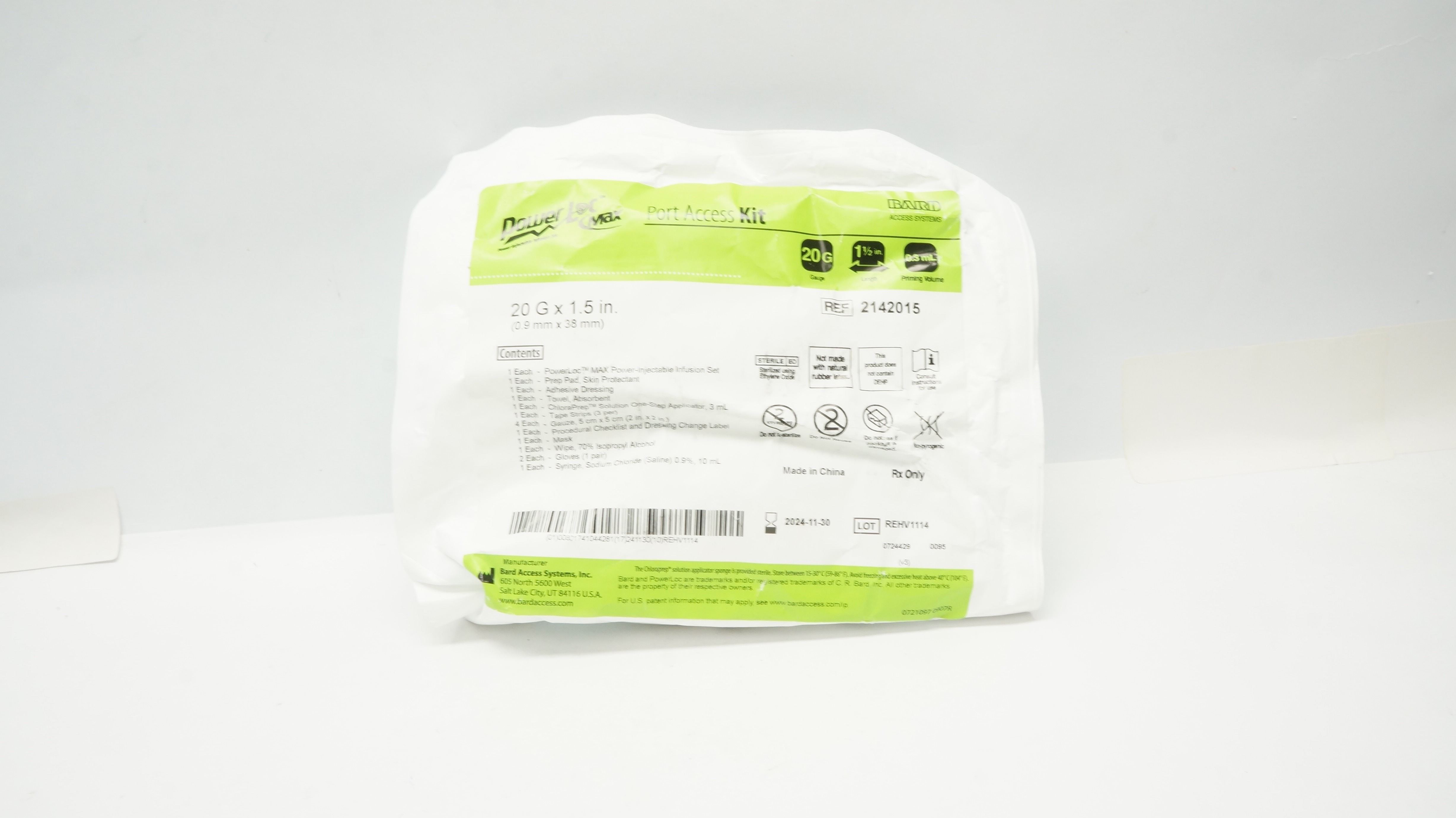 Bard 2142015 PowerLoc Port Access Kit 20G x 1 1/2In 0.3ml (x)