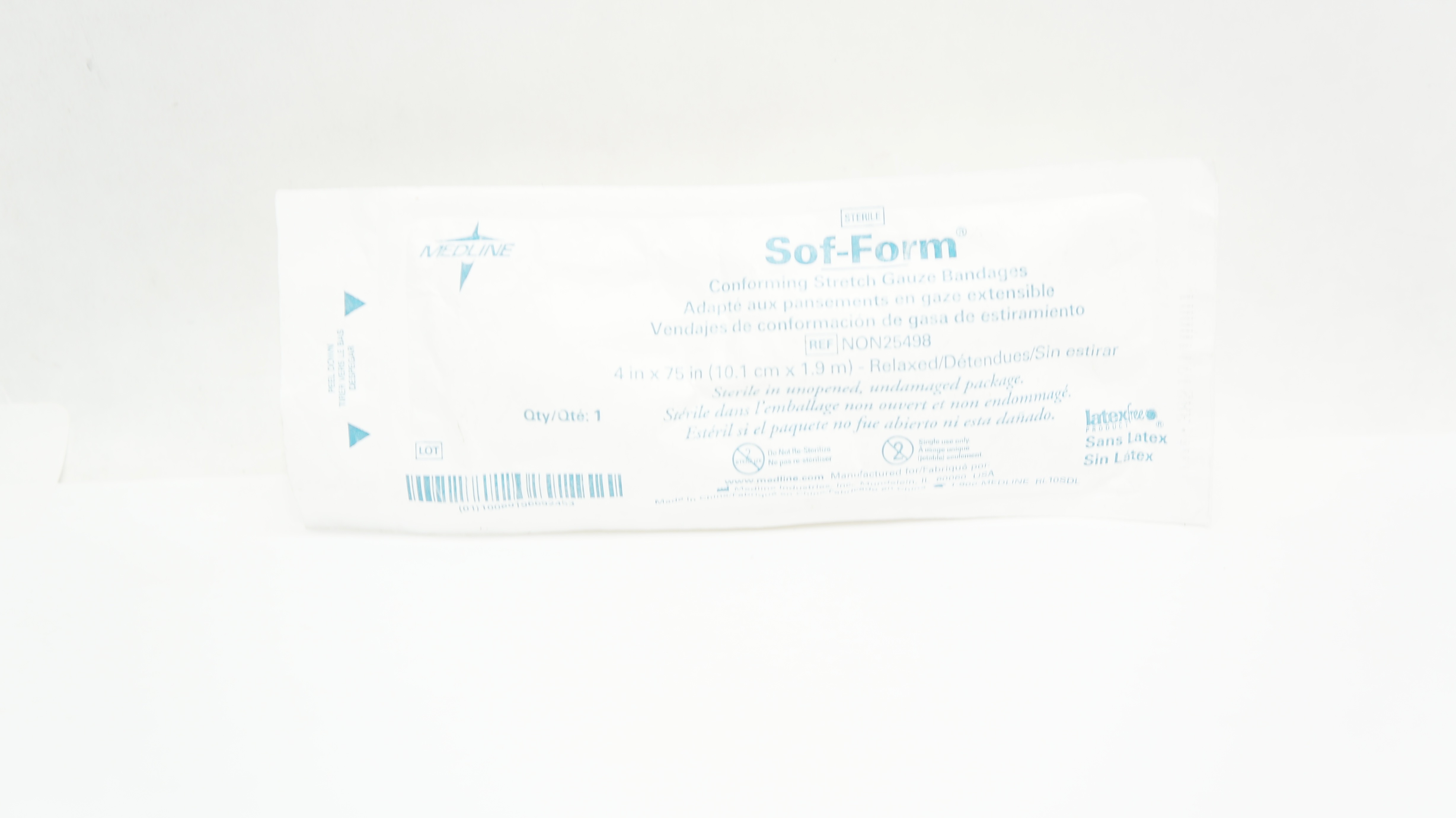 Medline NON25498 Sof-Form Conforming Stretch Gauze Bandage 4inch x 75inchRelaxed