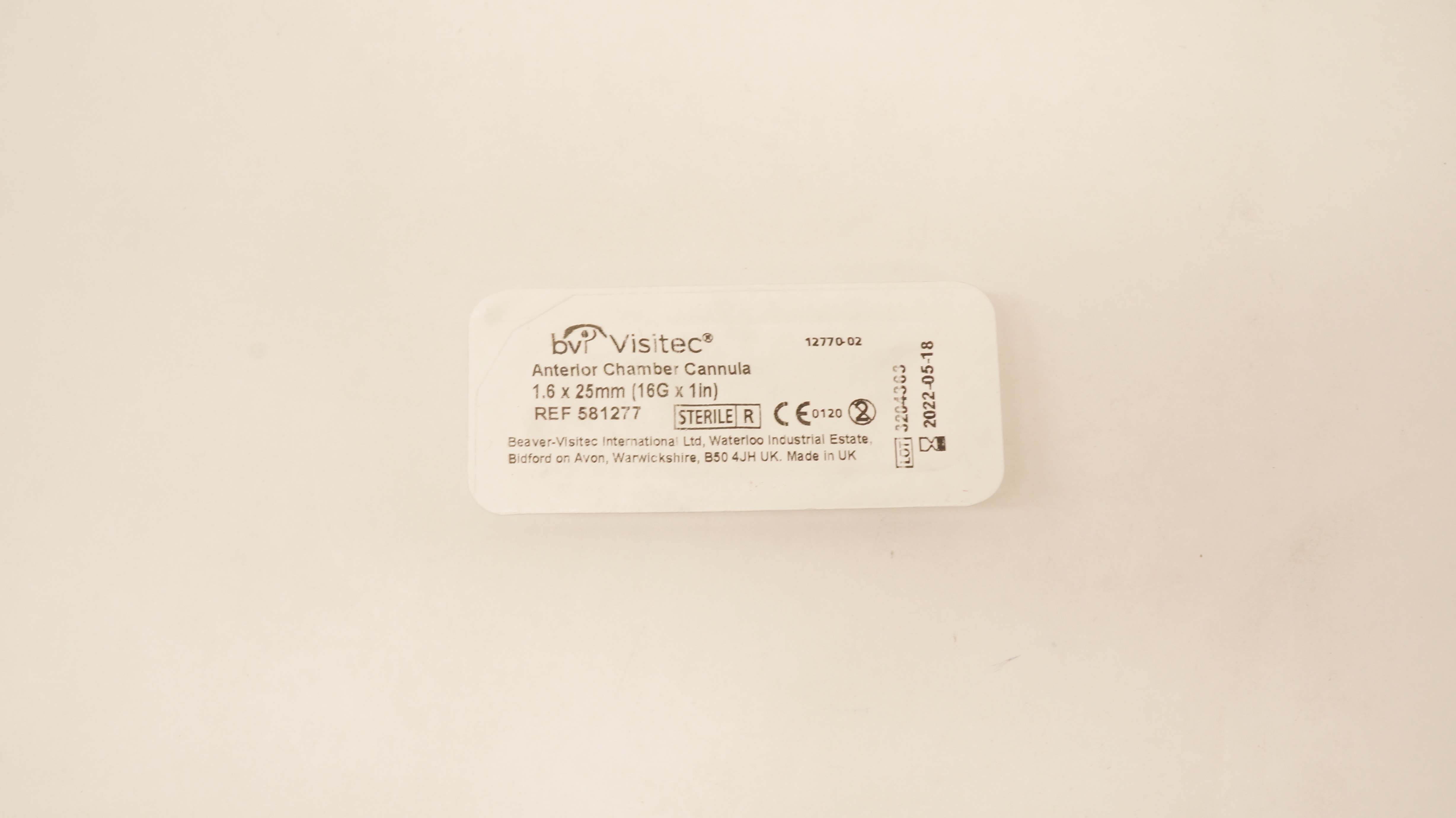 Bvi Beaver Visitec 581277 Anterior Chamber Cannula 16G x 1inch (x)