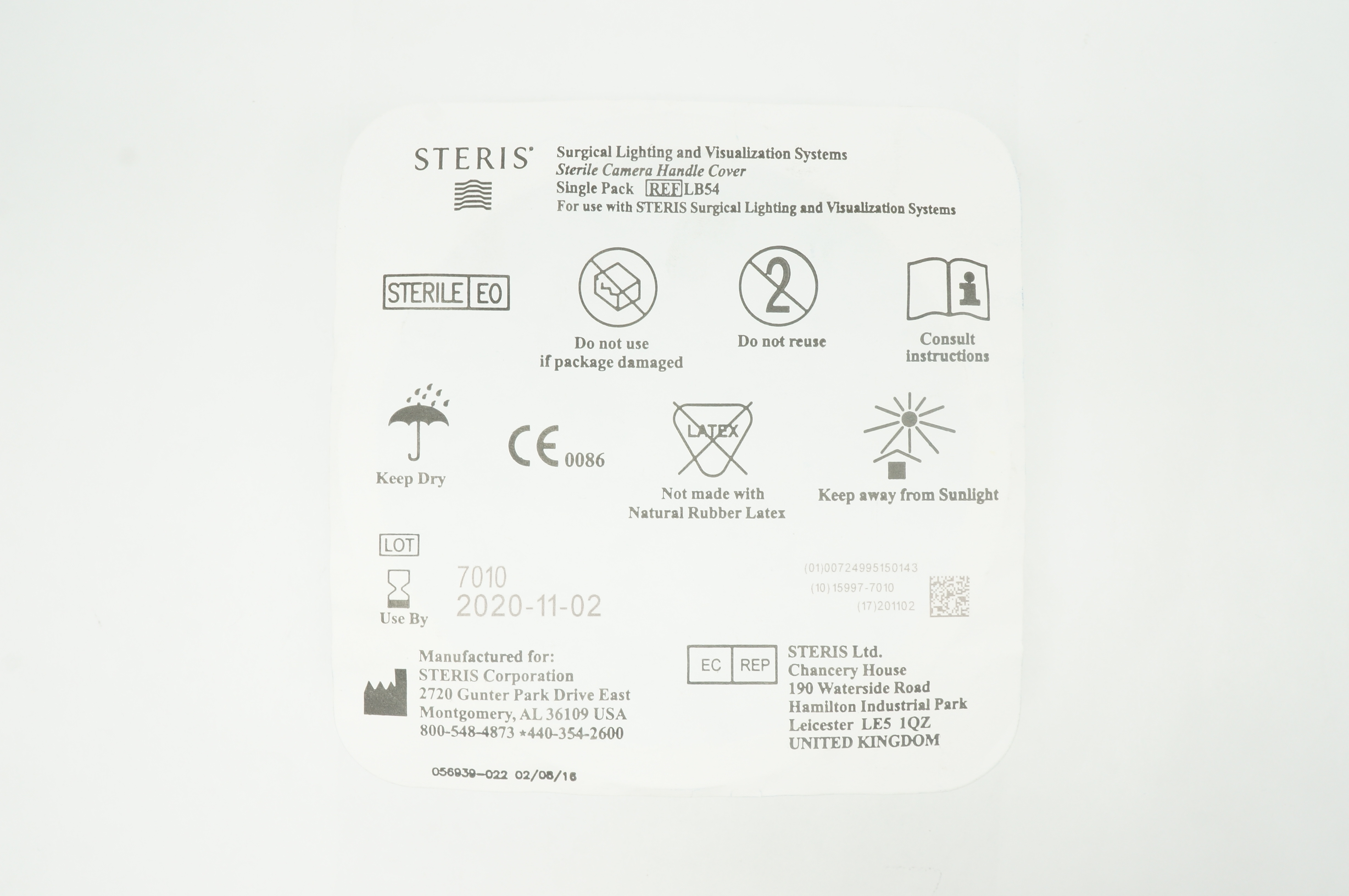 Steris LB54 Surgical Lighting and Visualization Systems Camera Handle Cover (x)