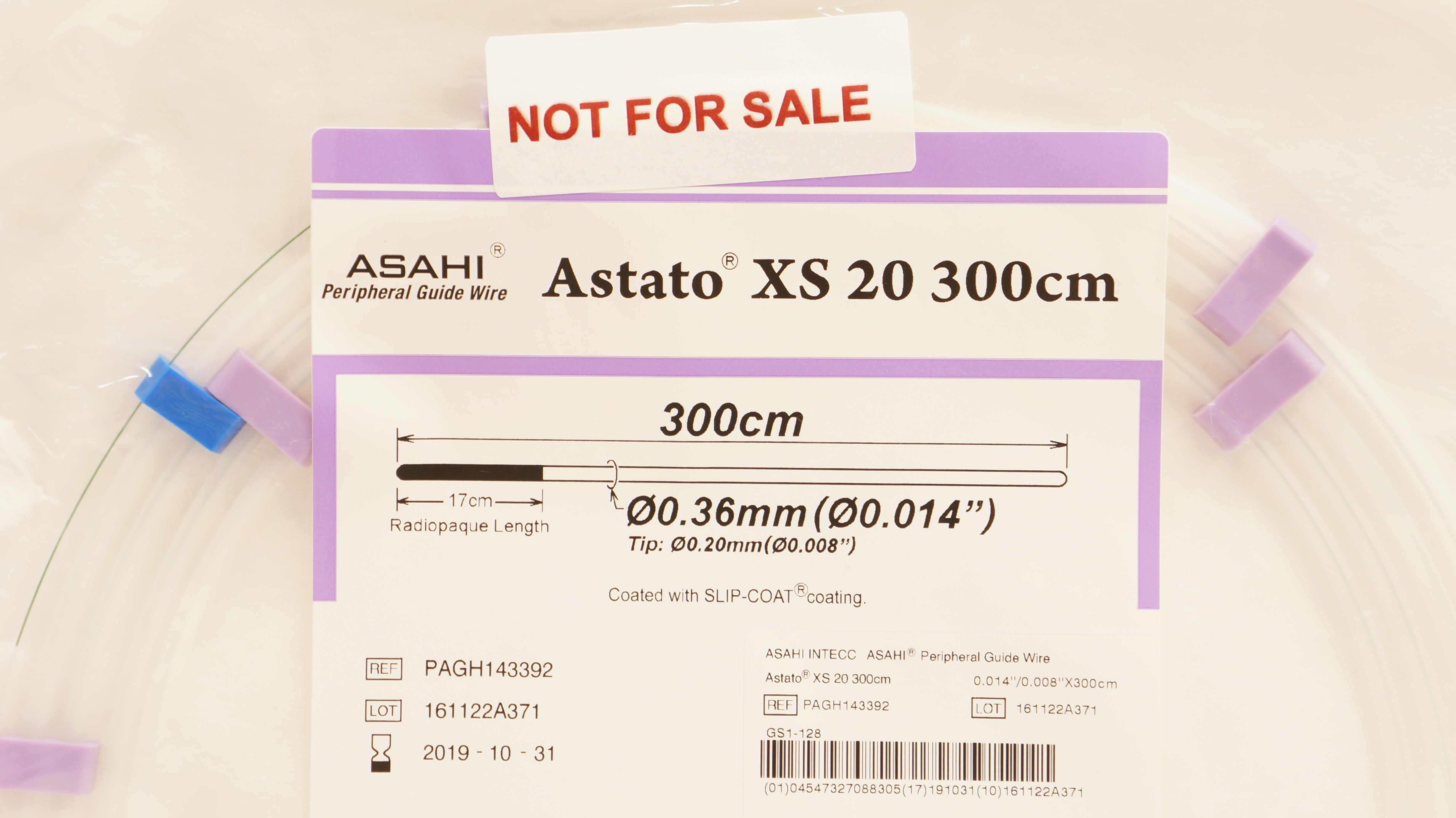 Asahi PAGH143392 Astato XS, PTCA Guide Wire 0.014inch x 300cm (x)