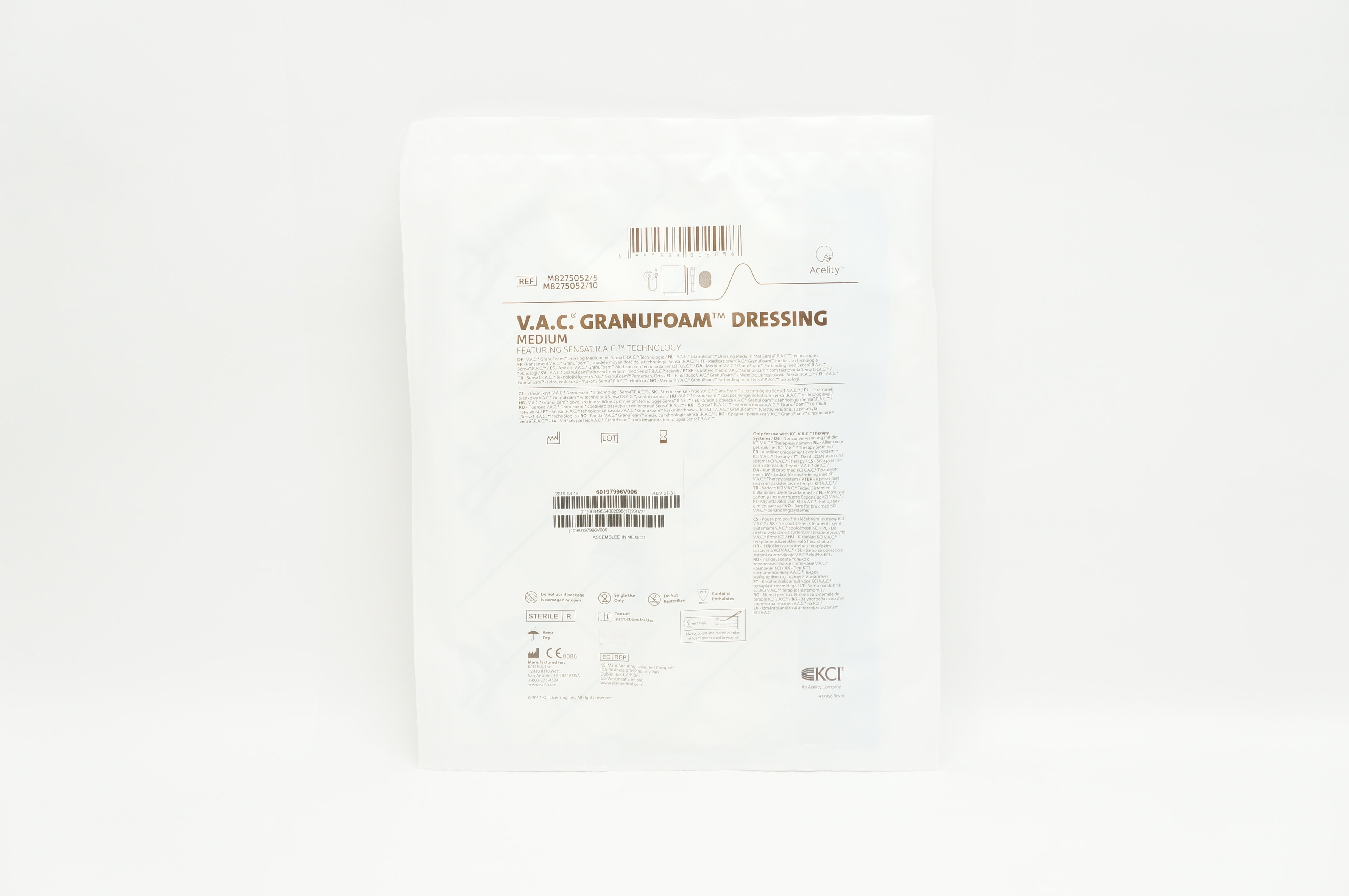 KCI M8275052/5 V.A.C. Granufoam Dressing, Medium (x)