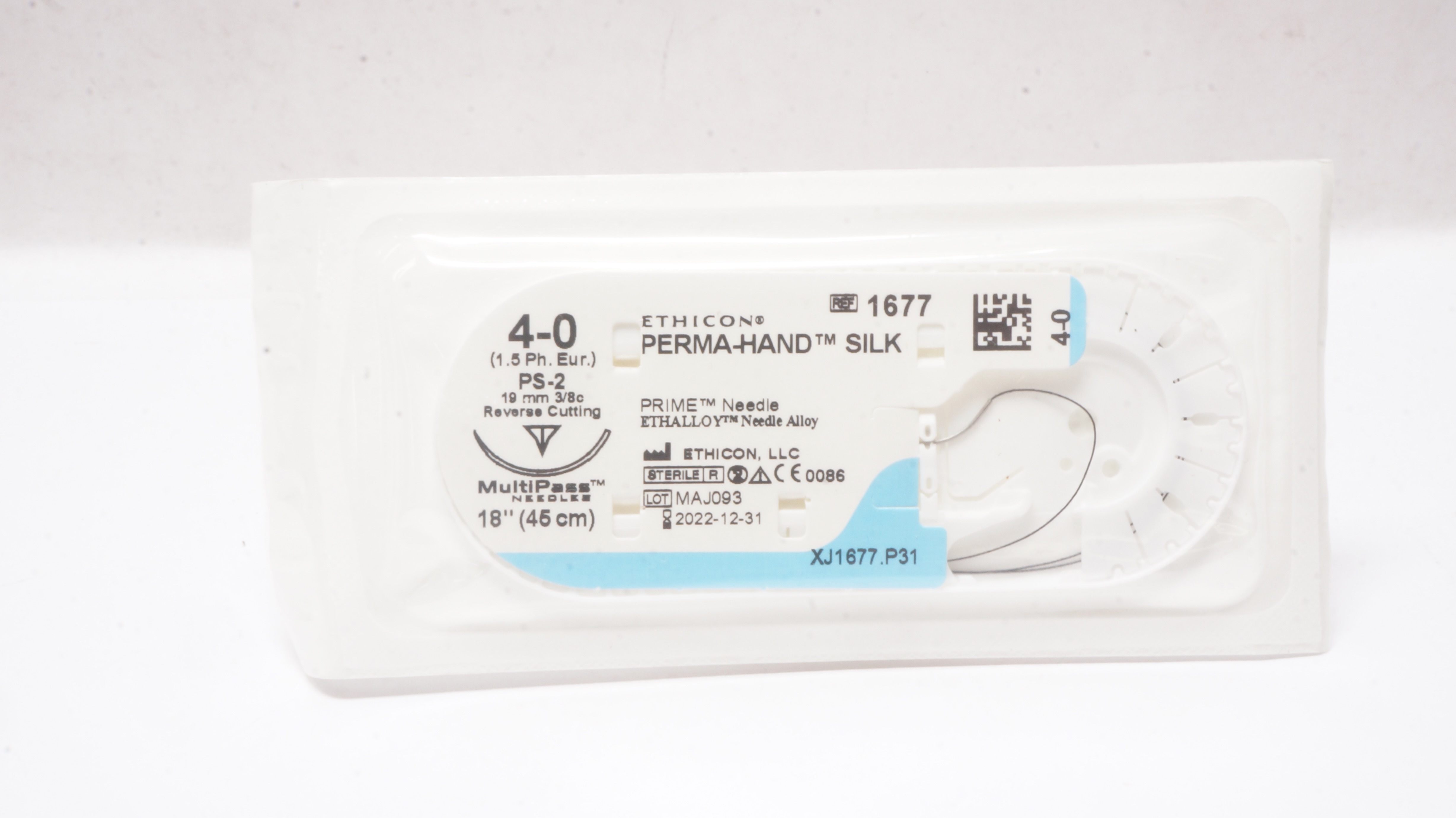 Ethicon 1677 4-0 PERMA-HAND SILK, PS-2, 19mm 3/8c, 18inch (x)
