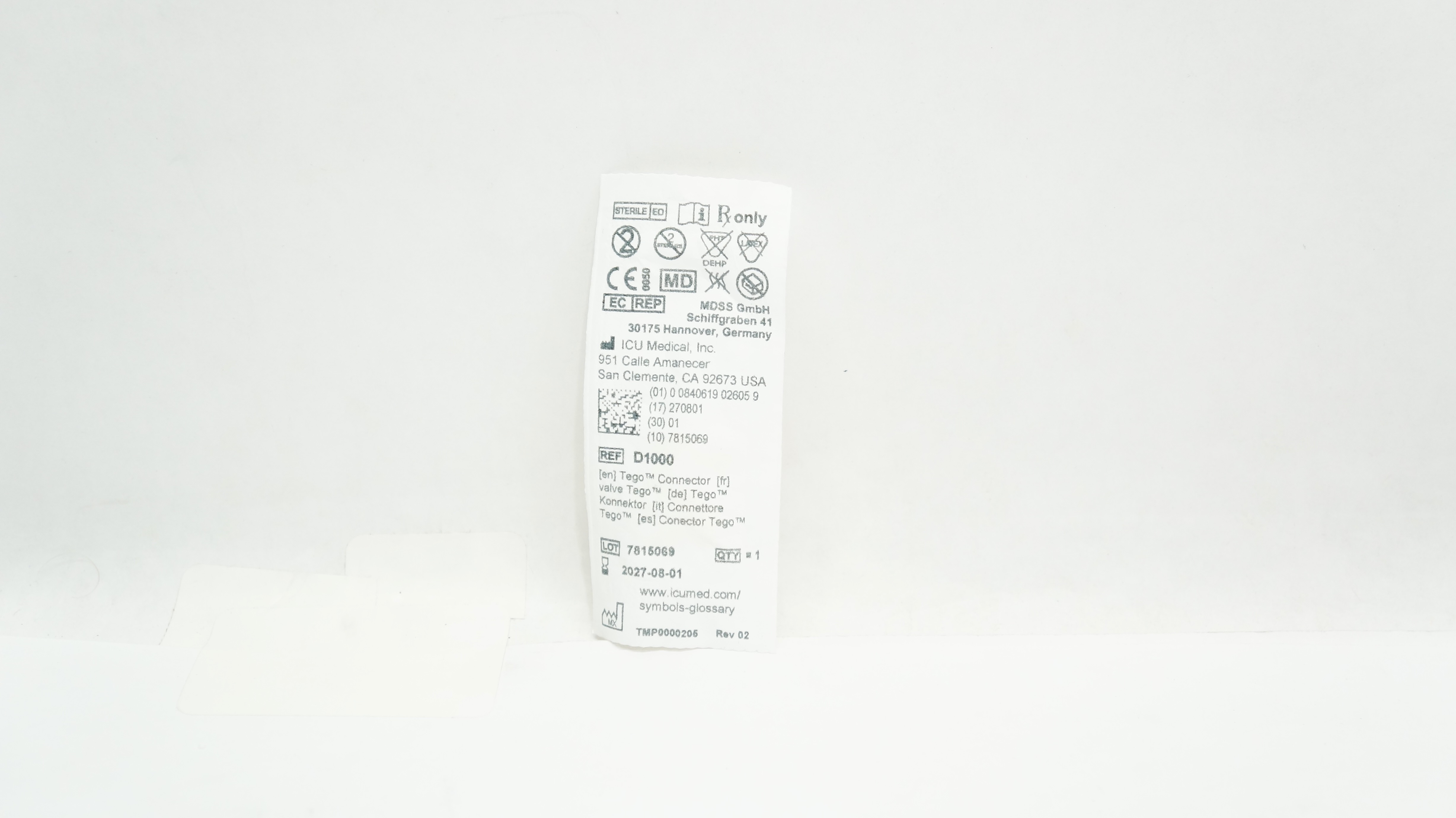 ICU Medical D1000 Tego Connector