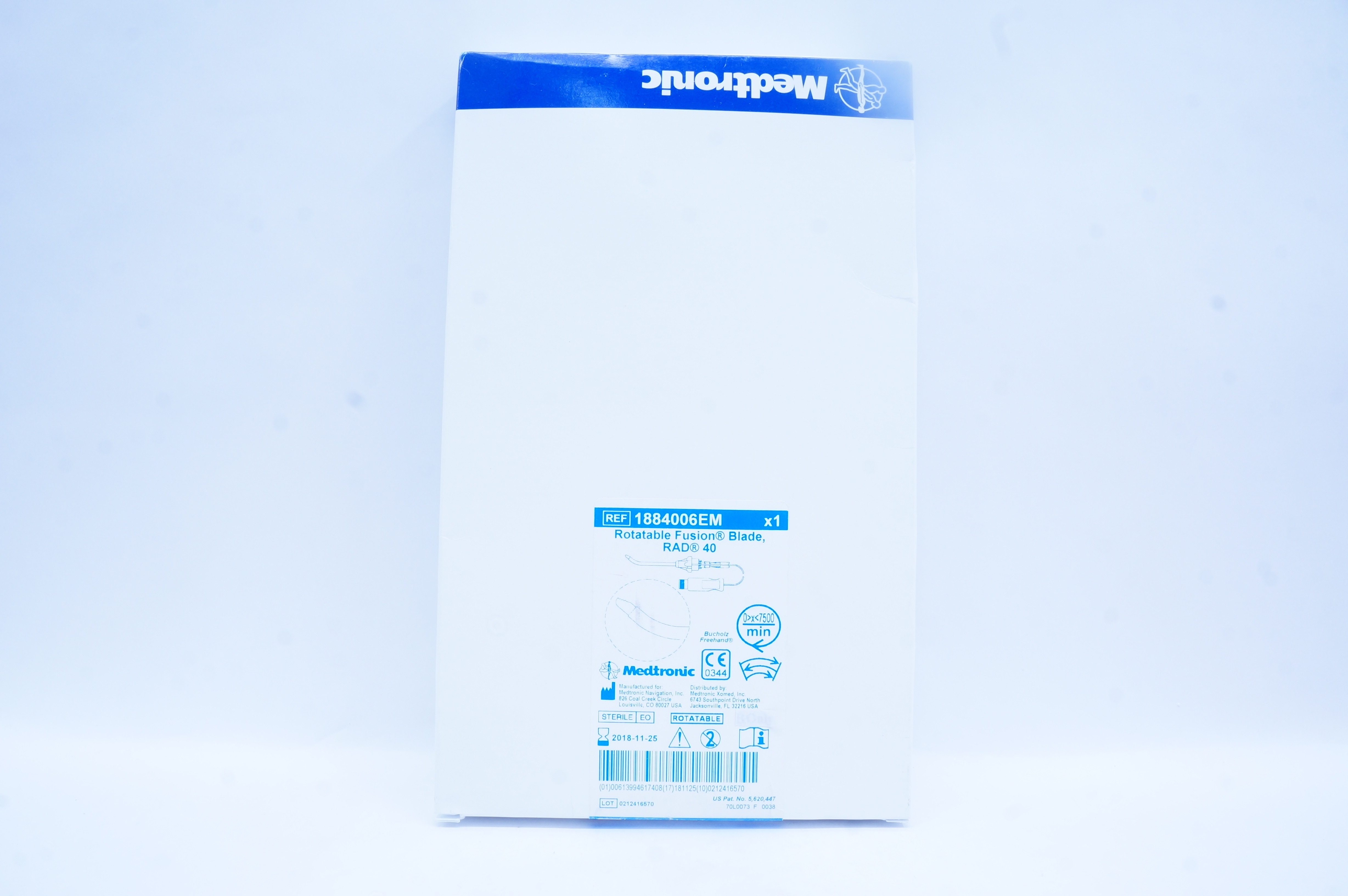 Medtronic 1884006EM Rotatable Fusion Blade, RAD 40, 0>x<7500/min (x)