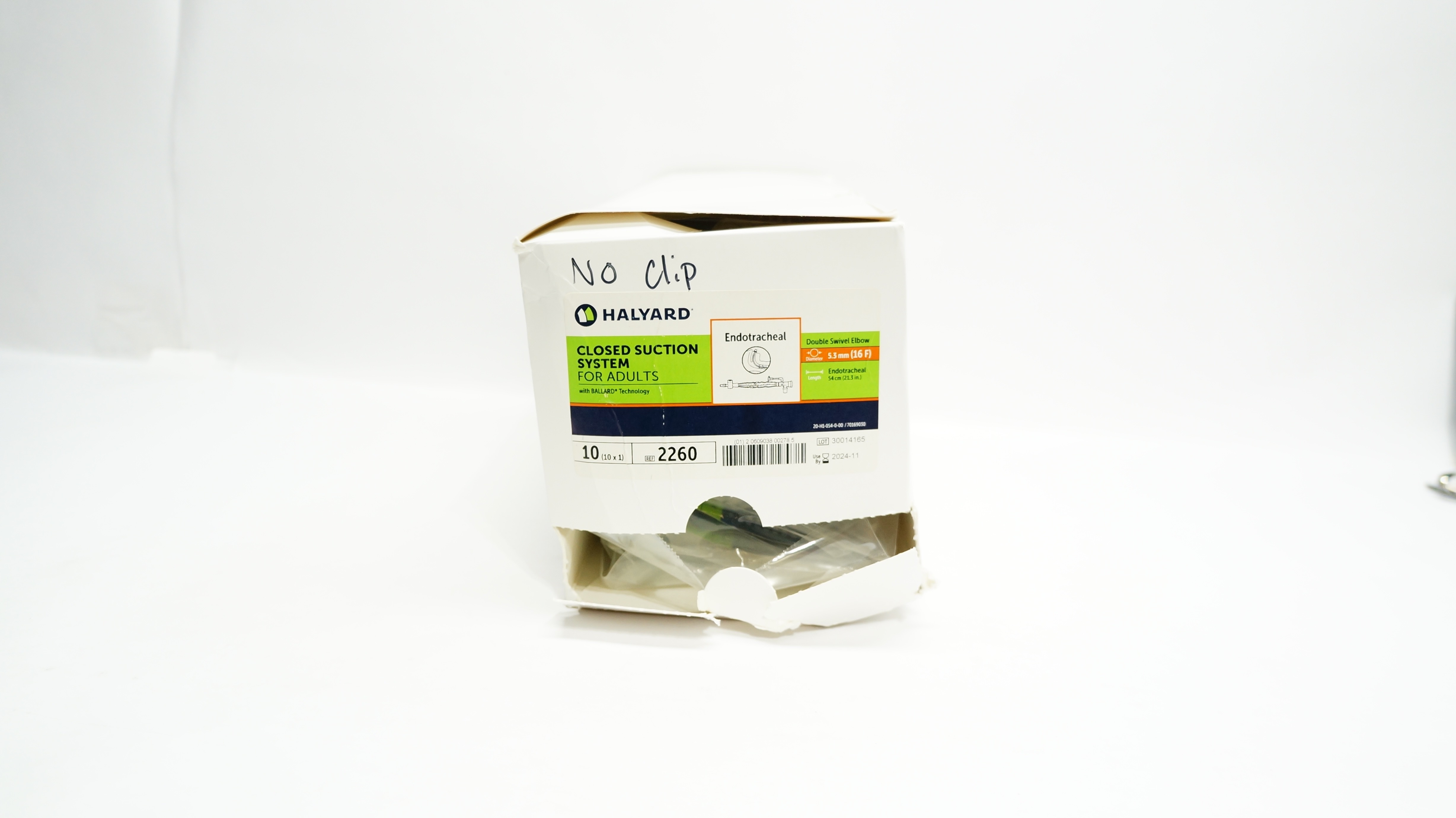 Halyard 2260 Closed Suction System 16F 5.3mm x 54cm - Box of 10