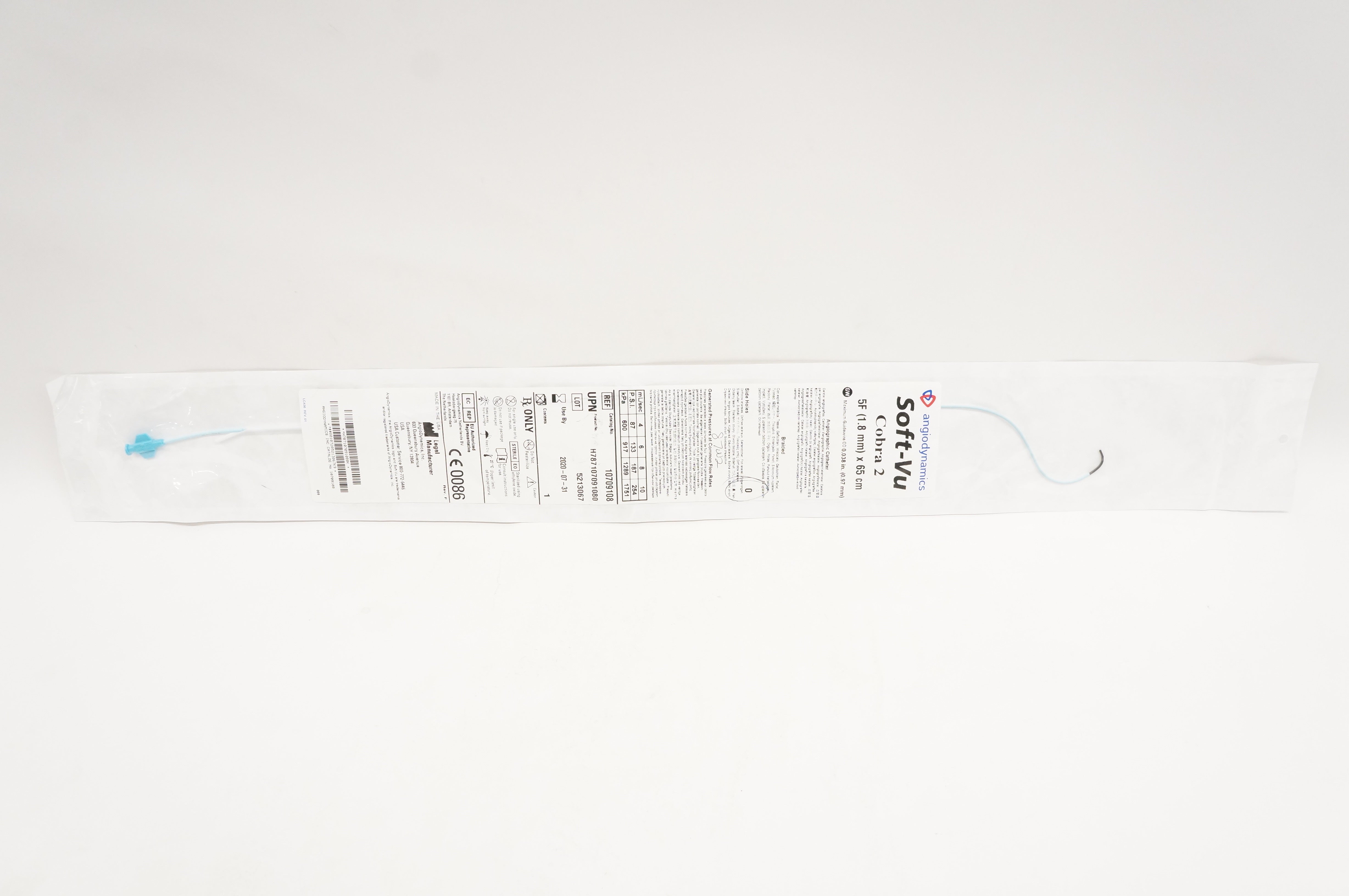Angiodynamics 10709108 Angiographic Cath. Soft-Vu Cobra 5F x 65cm (x)