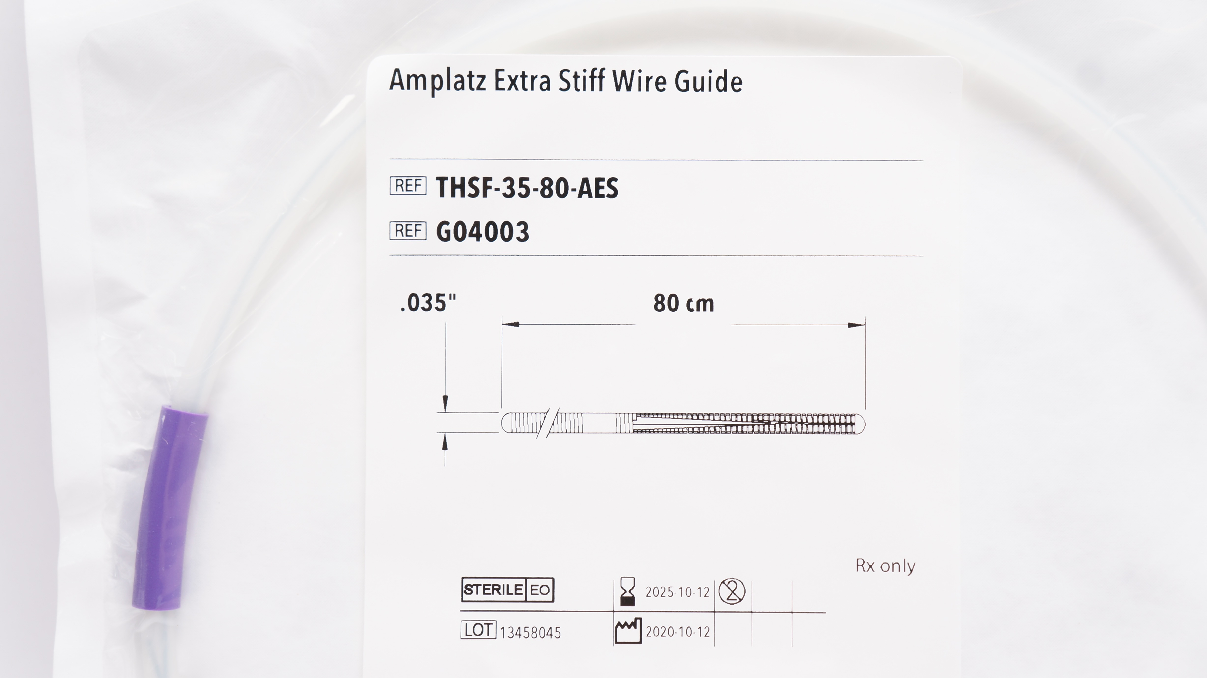 Cook Medical G04003 Amplatz Extra Stiff Wire Guide 80cm x .035inch