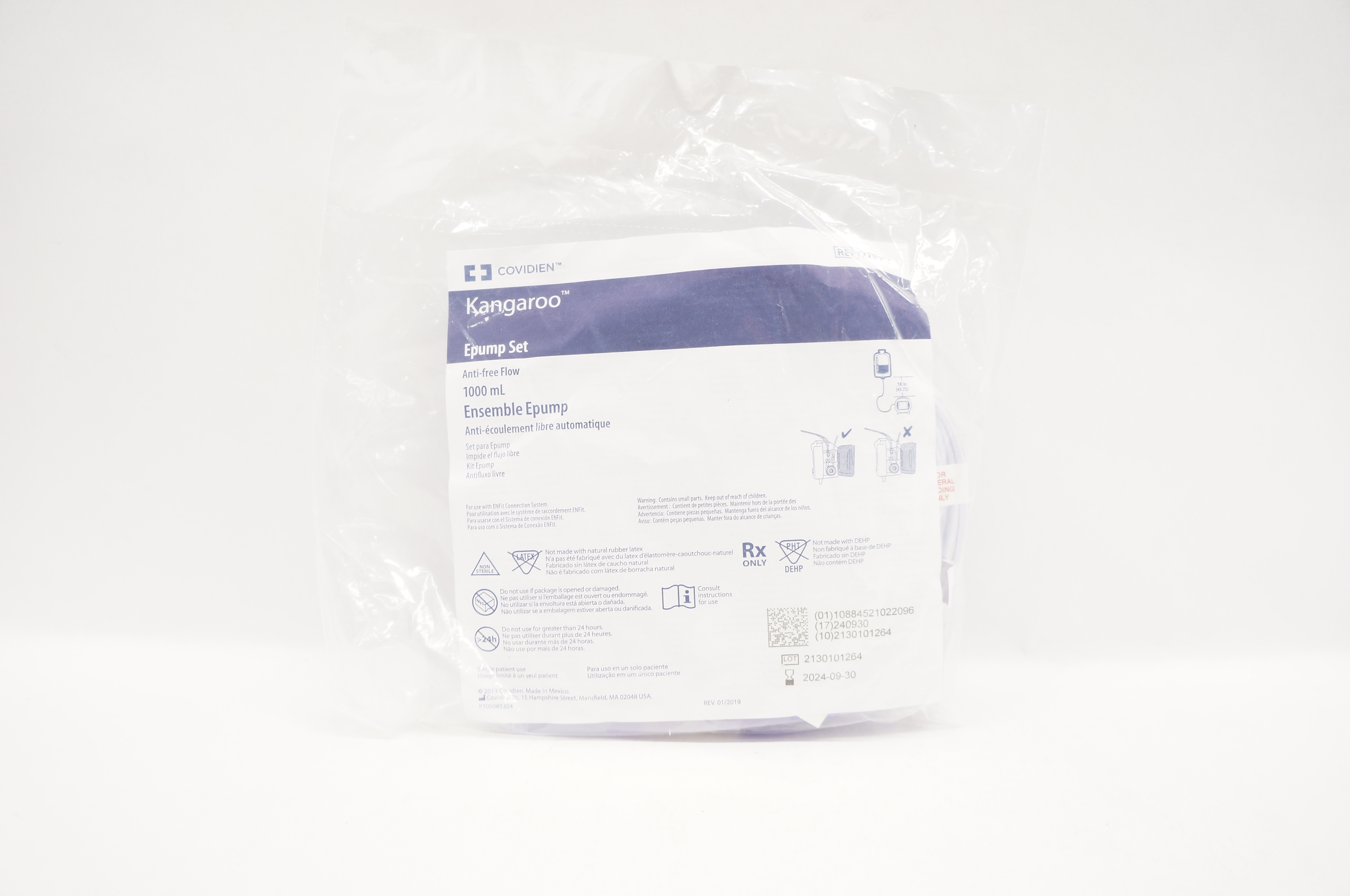 Covidien 773656 Kangaroo Epump Set Anti-Free Flow 1000mL