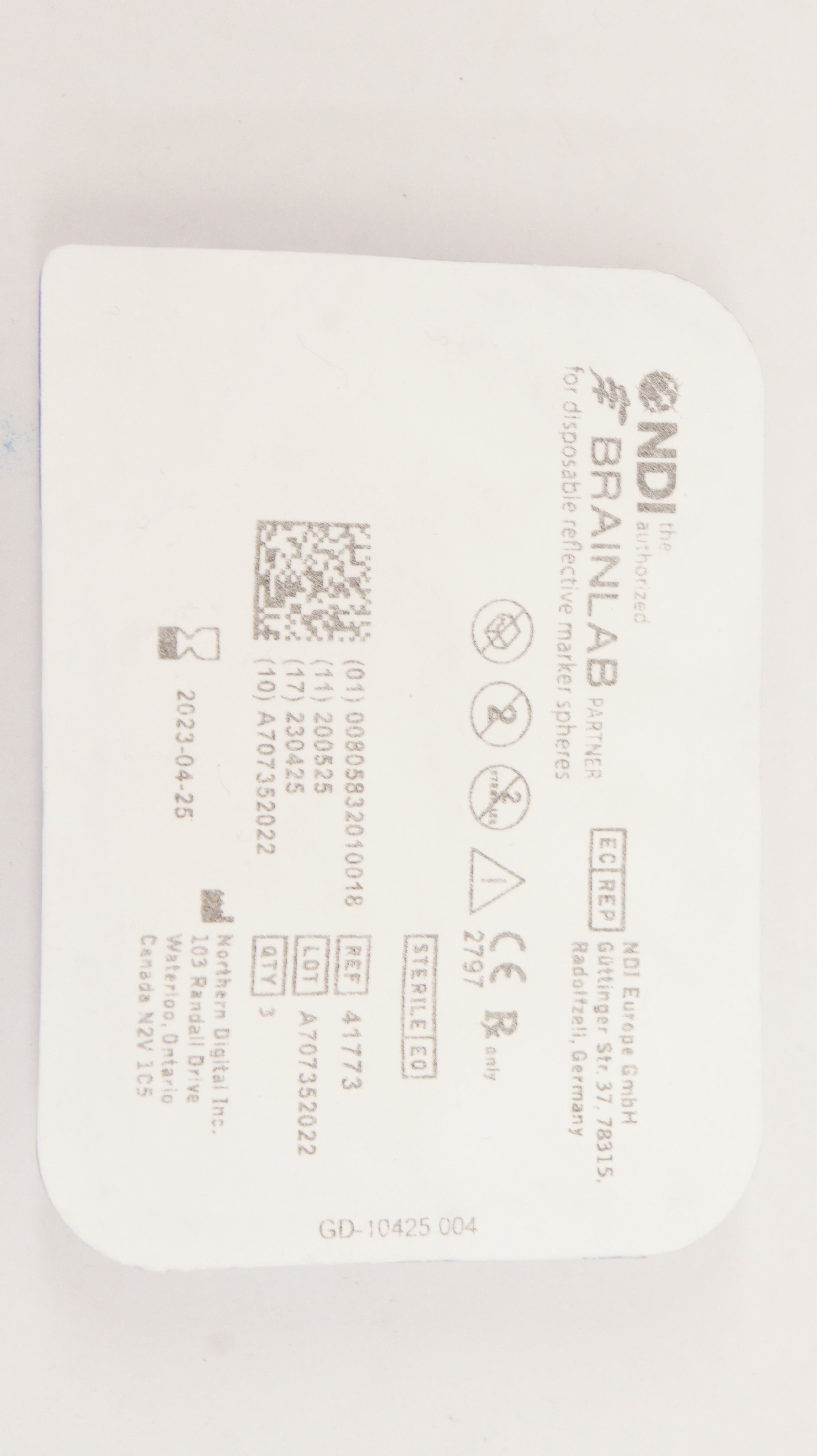 Brainlab 41773 Disposable Reflective Marker Spheres - Pack of 3