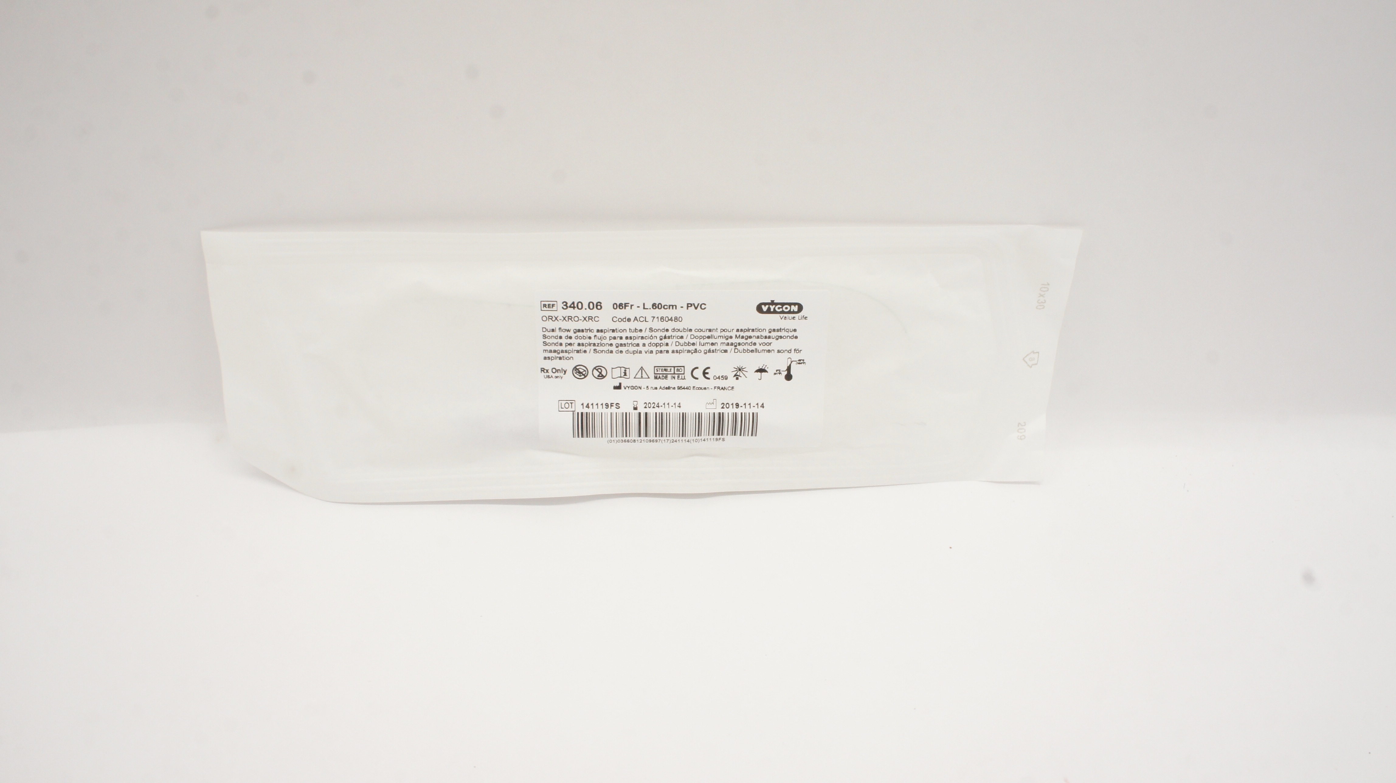 Vycon 340.06 Double Lumen Gastric Tube 06Fr - L. 60cm