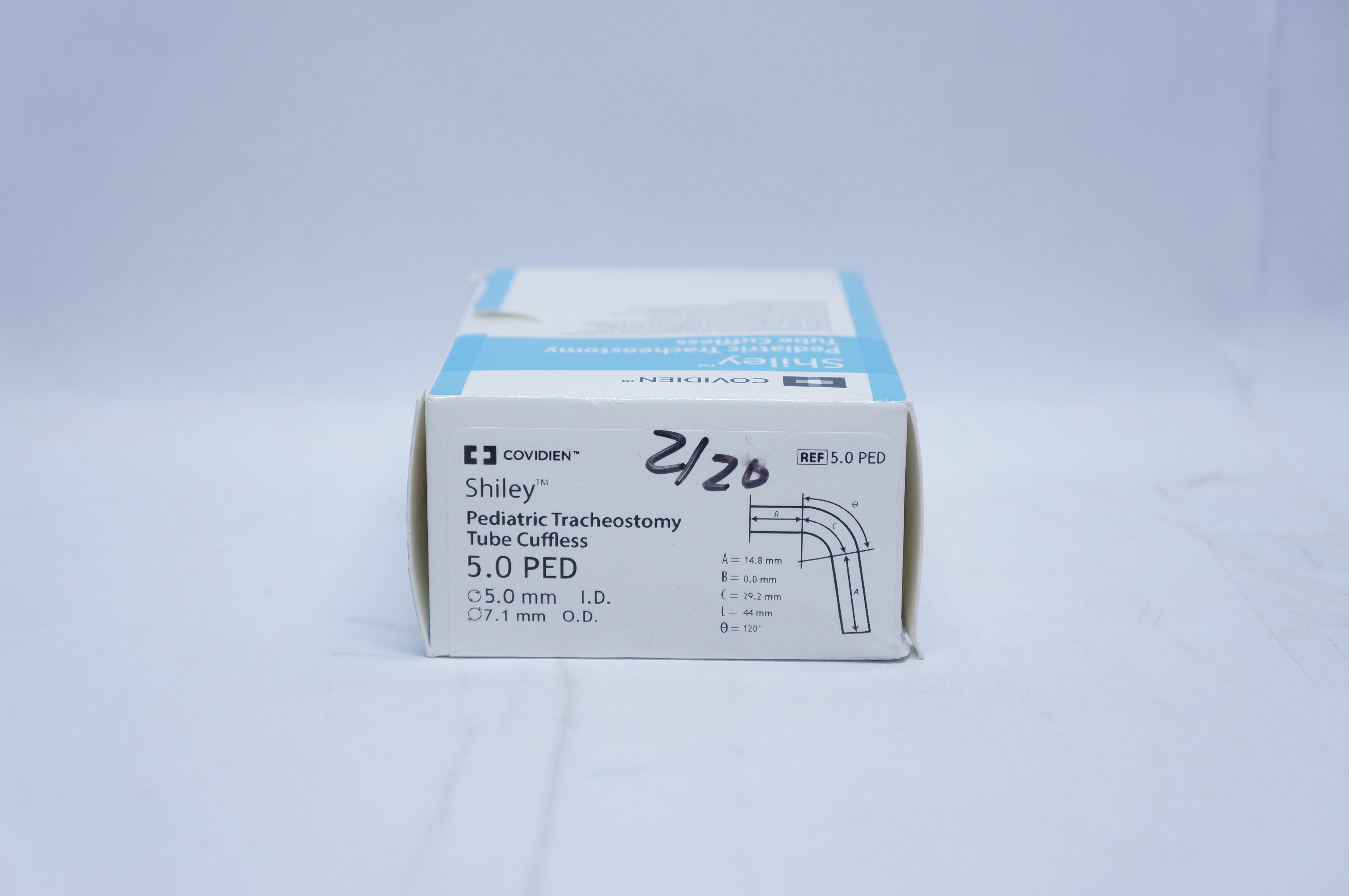 Covidien 5.0PED Shiley Pediatric Tracheostomy Tube Cuffless 5.0 x