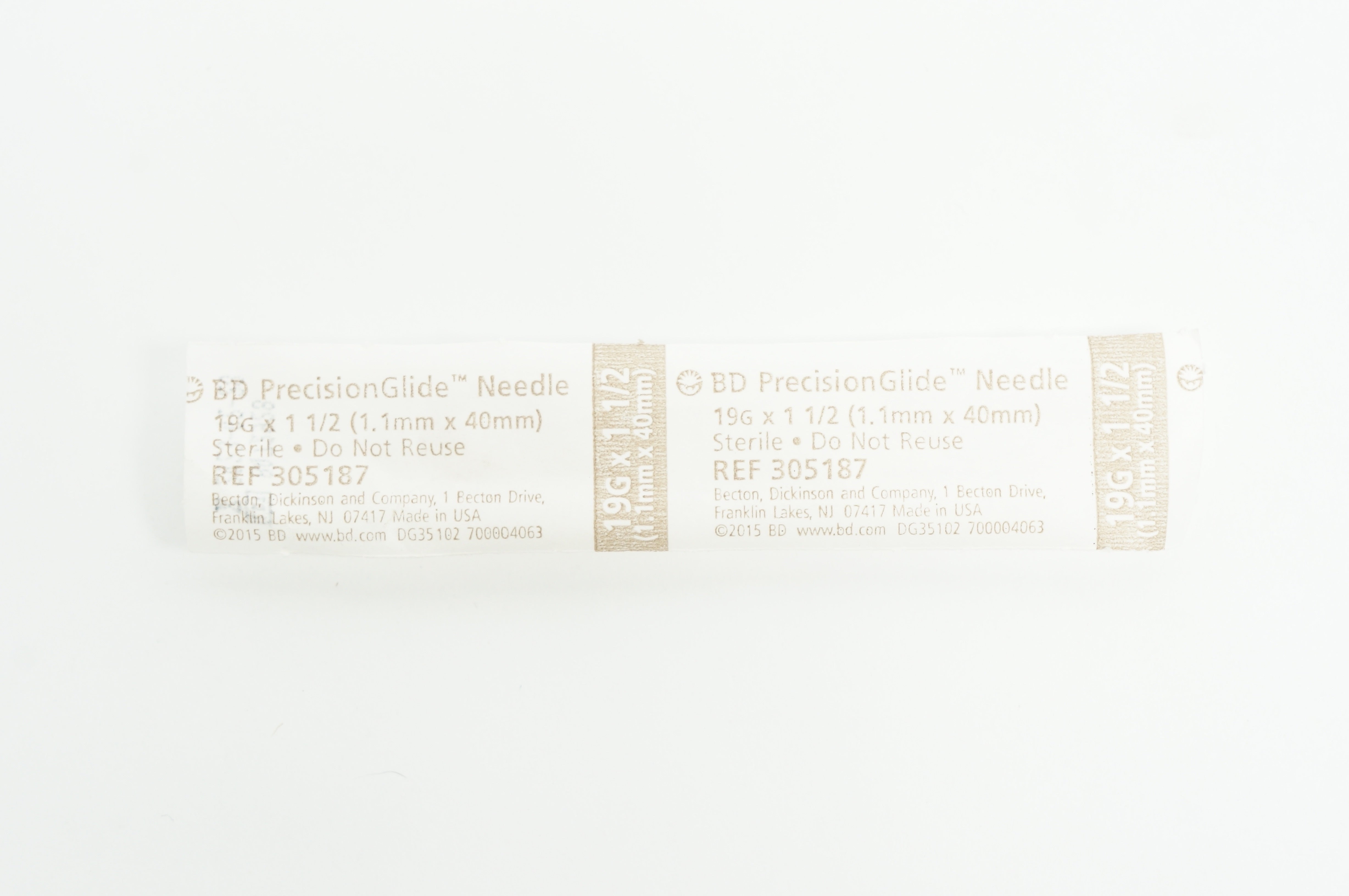 BD 305187 PrecisionGlide Ndle 19G x 1-1/2 inch