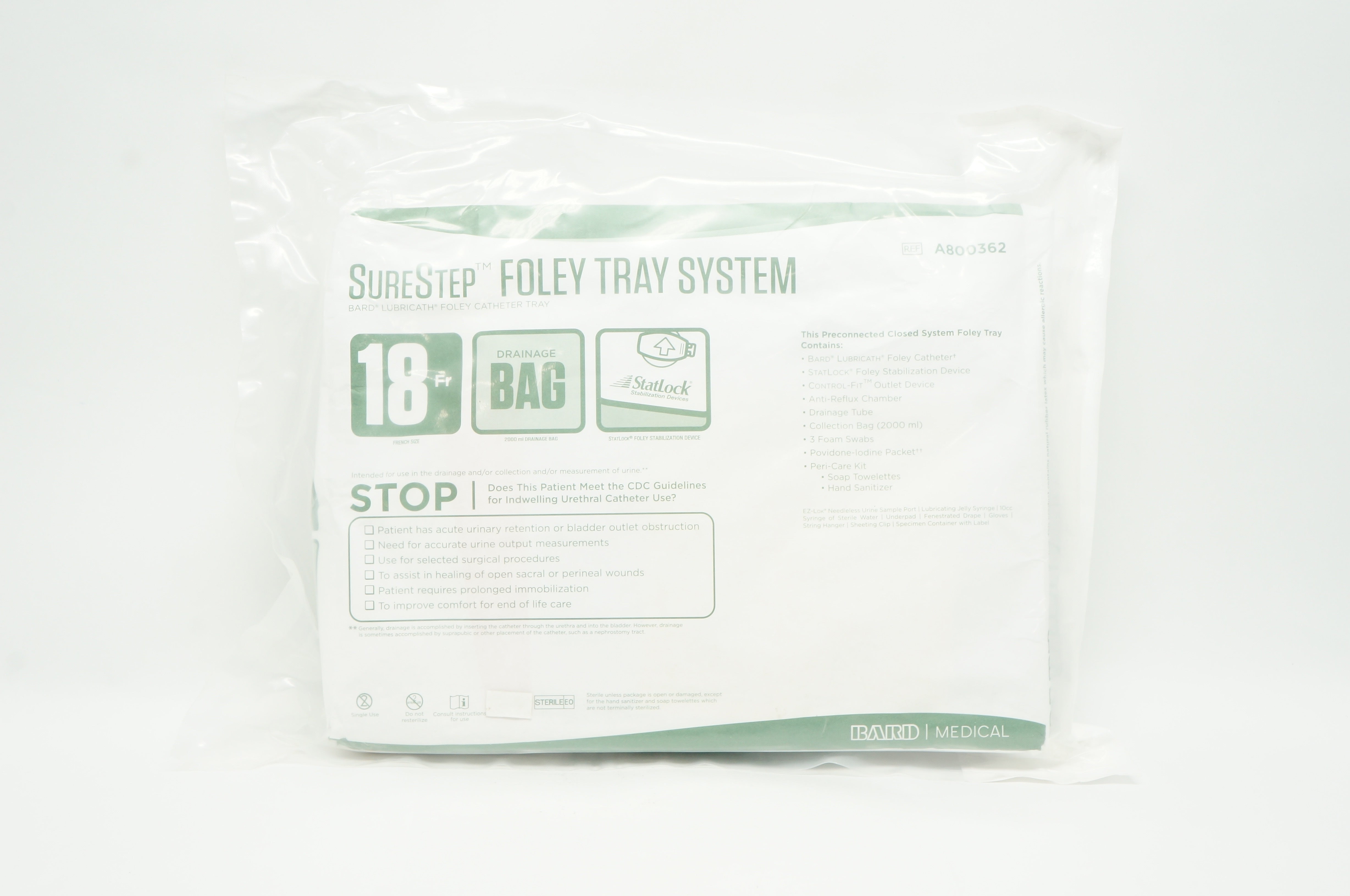 Bard A800362 SureStep Foley Tray System 18 Fr (x)