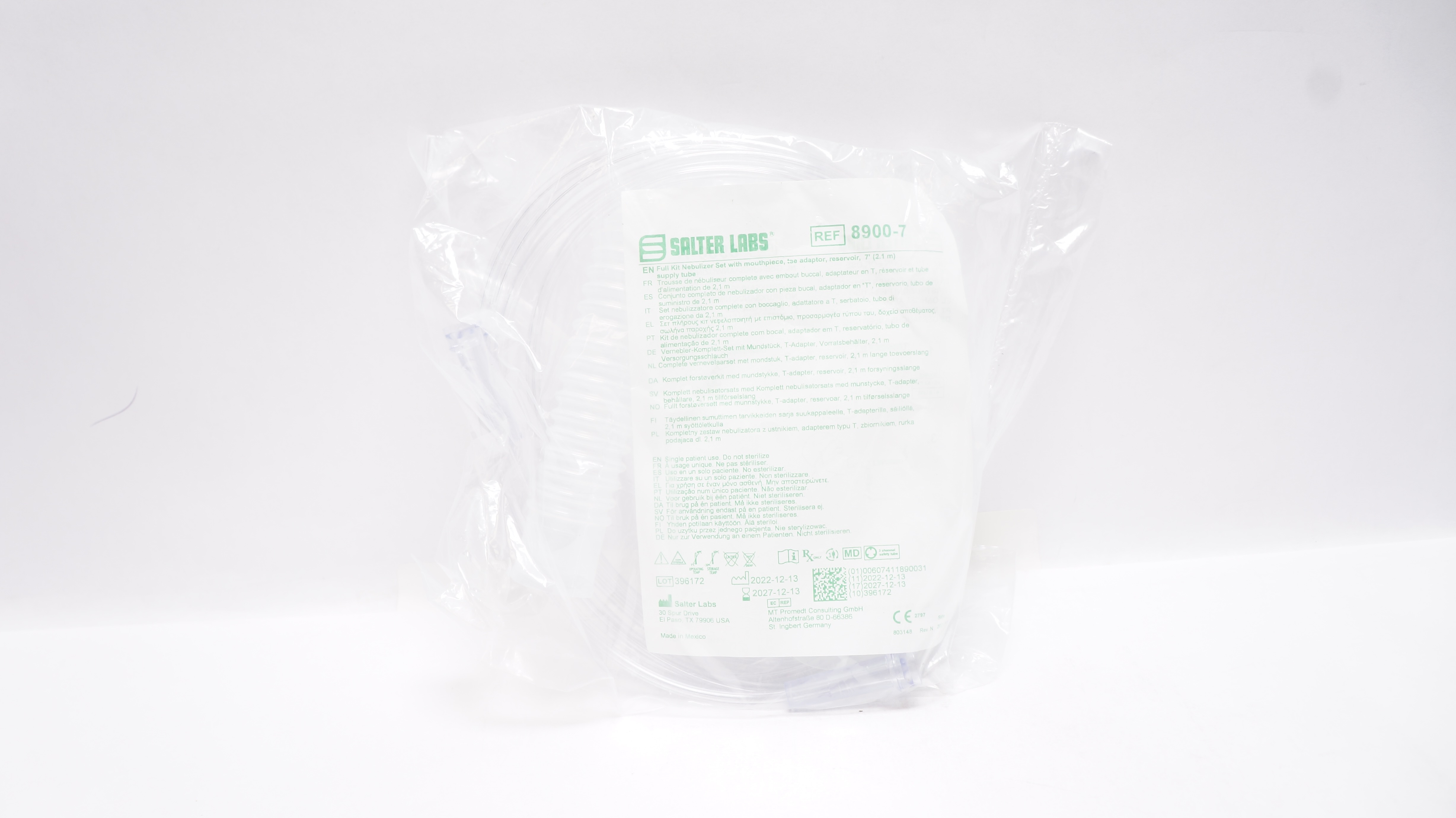 SalterLabs 89007 Full Kit Nebulizer Set w/Mouthpiece Adaptor Reservoir