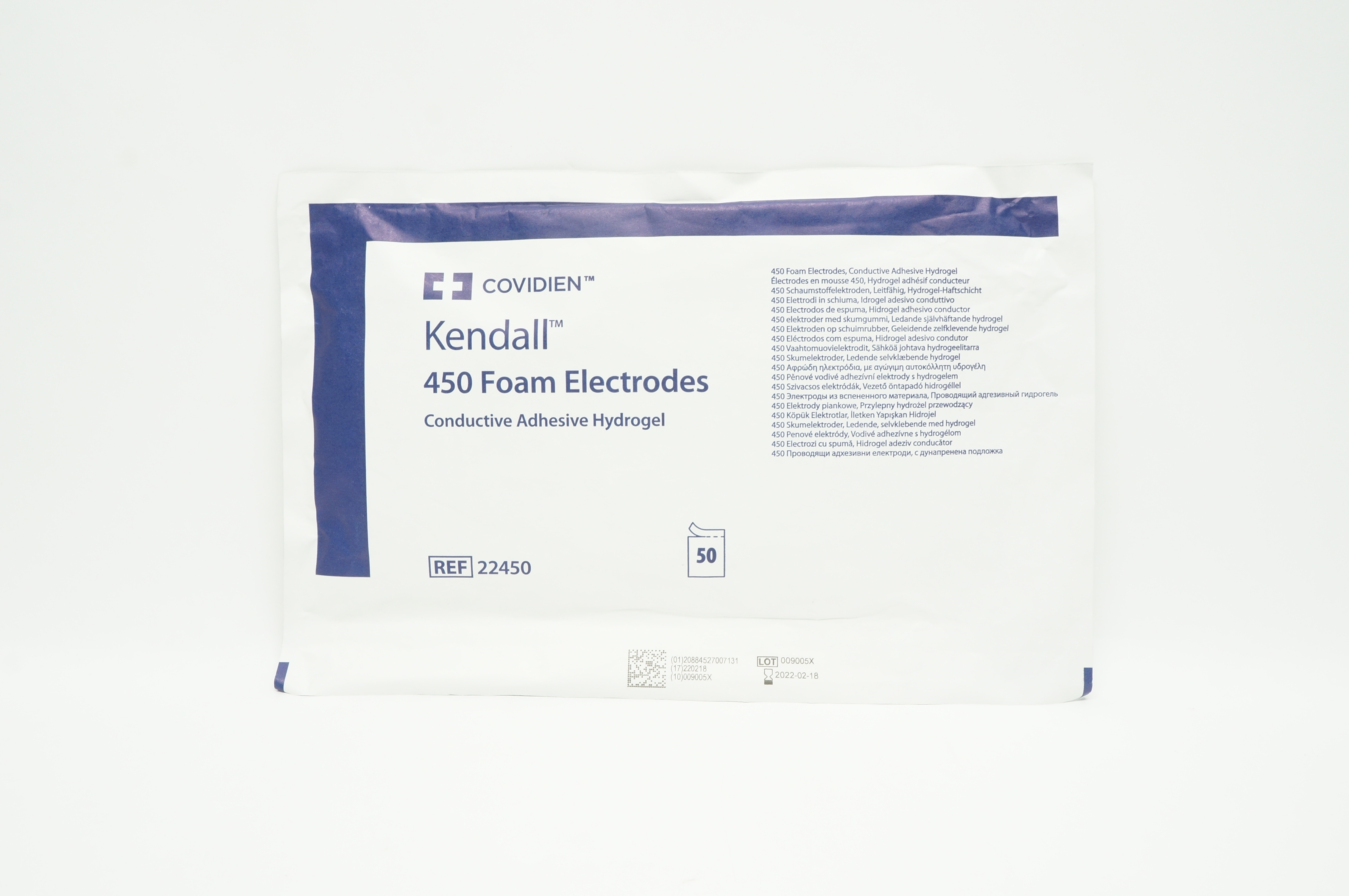 Covidien 22450 450 Foam Electrodes Conductive Adhesive Hydrogel - Pack of 50