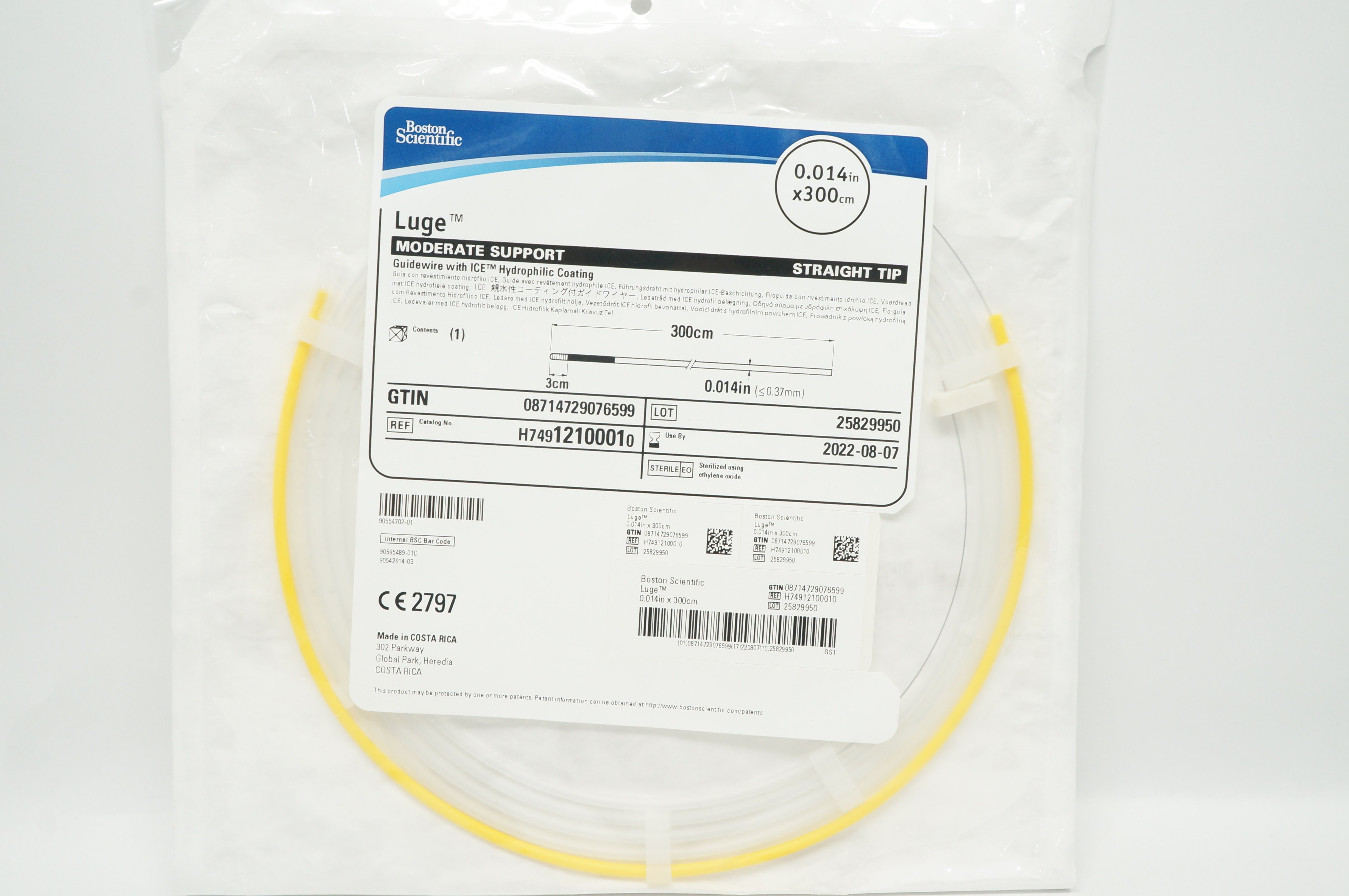 Boston Scientific 1210001 Guidewire Hydrophilic Coating 0.014in. x 300cm