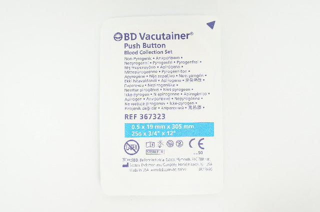 BD 367323 Vacutainer Push Button Blood Collection Set 25G x 3/4in x 12in