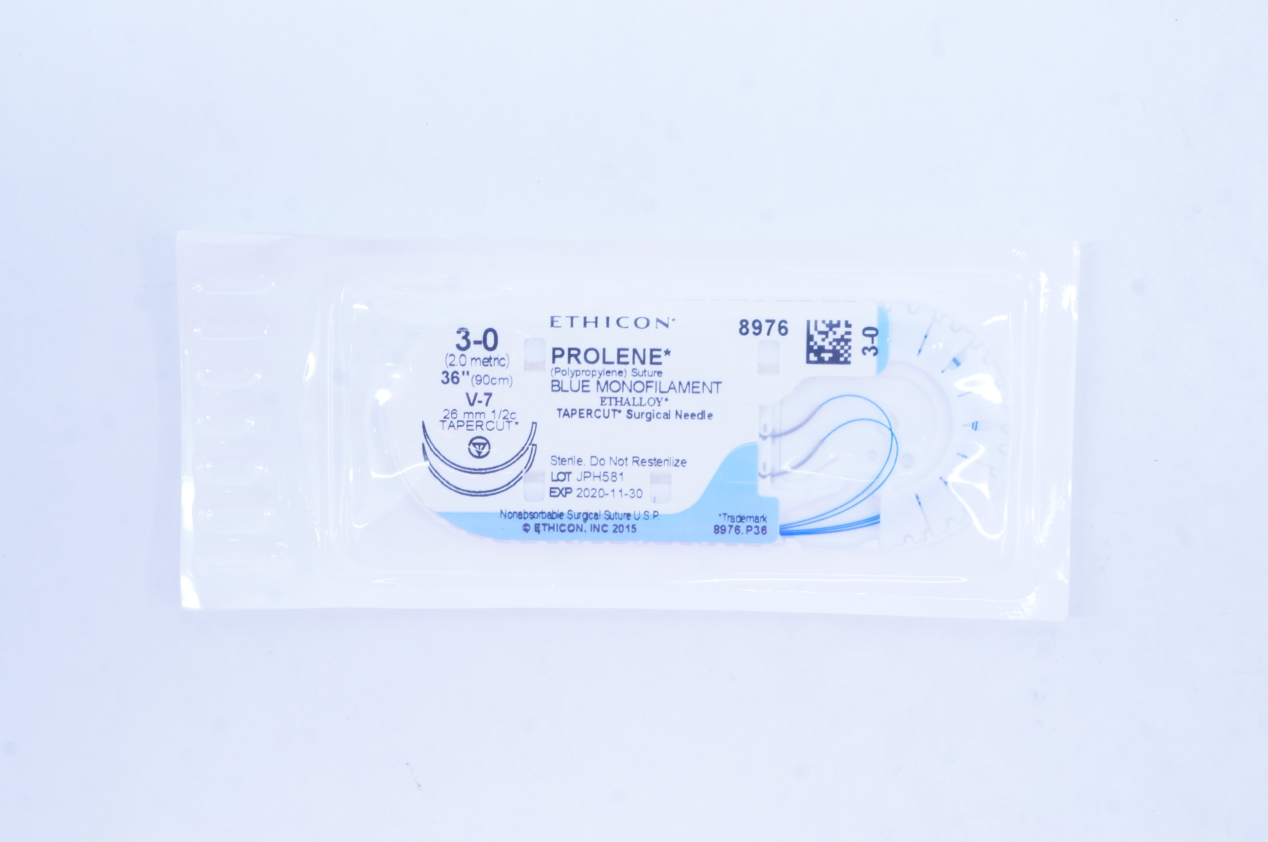 Ethicon 8976 3-0 Prolene V-7 26mm 1/2c Tapercut 36 inch (x)