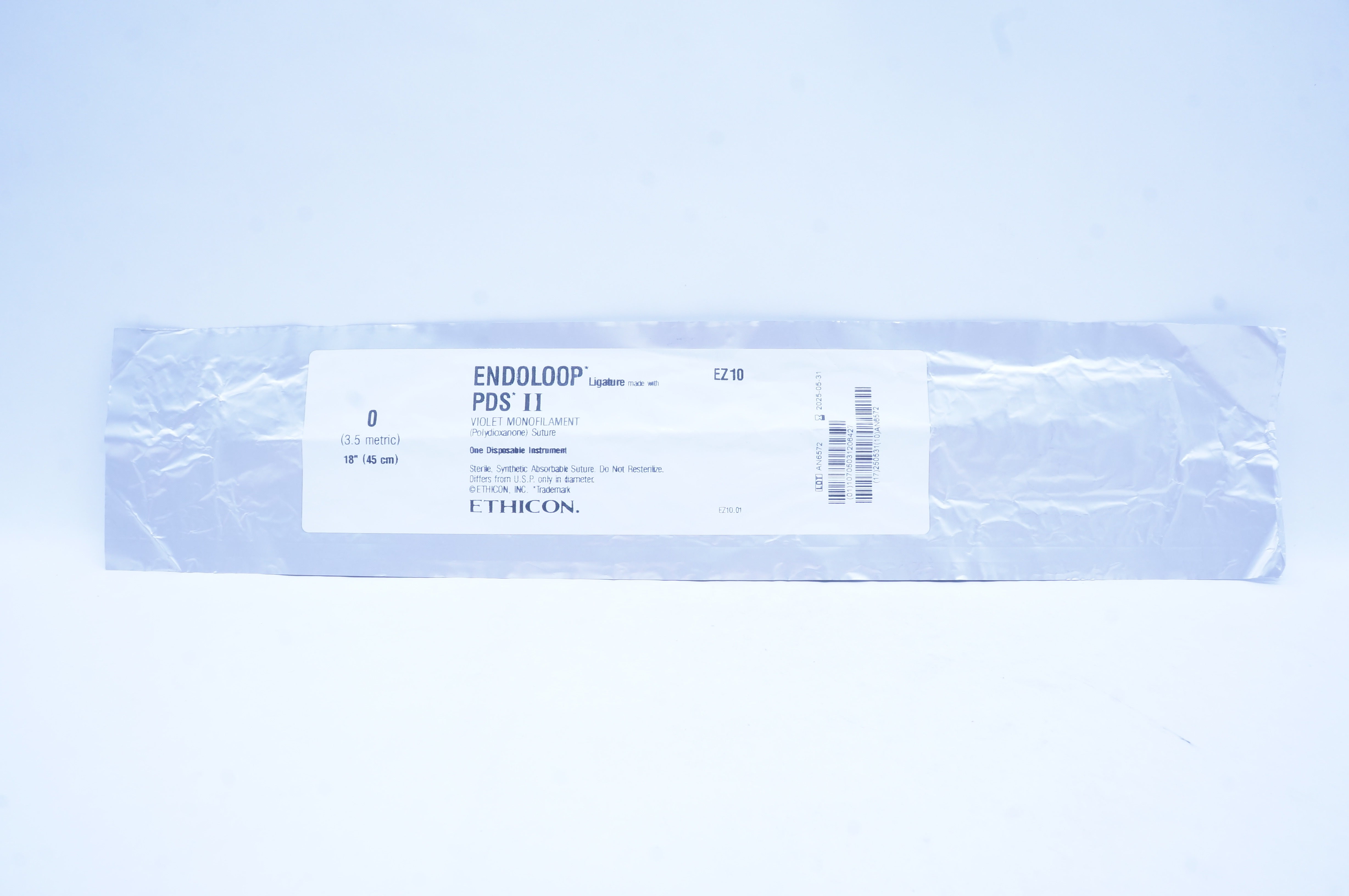 Ethicon EZ10 0 ENDOLOOP Ligature Made with COATED VICRYL, 18inch