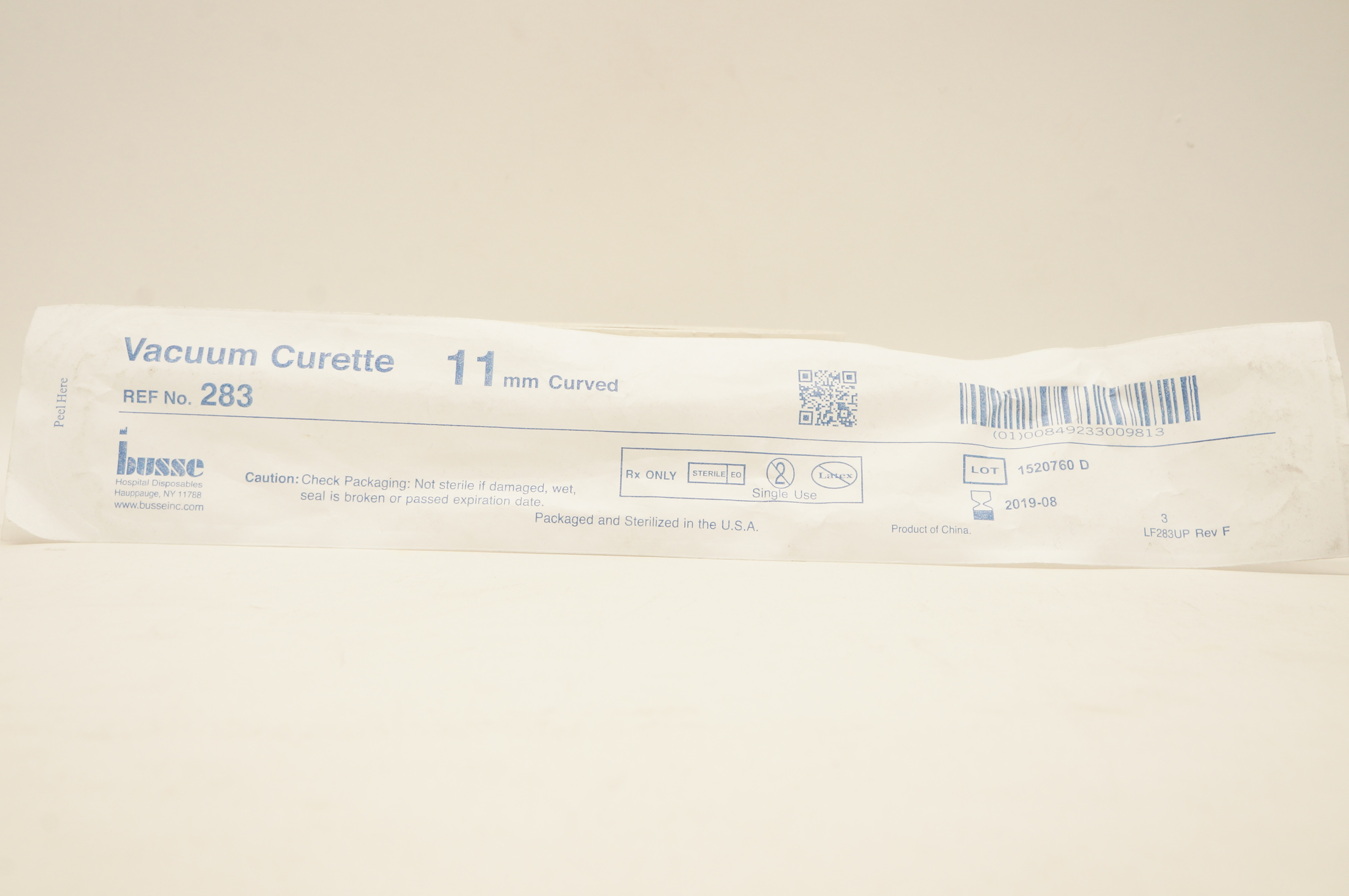 Busse 283 Vacuum Curette 11cm Curved (x)