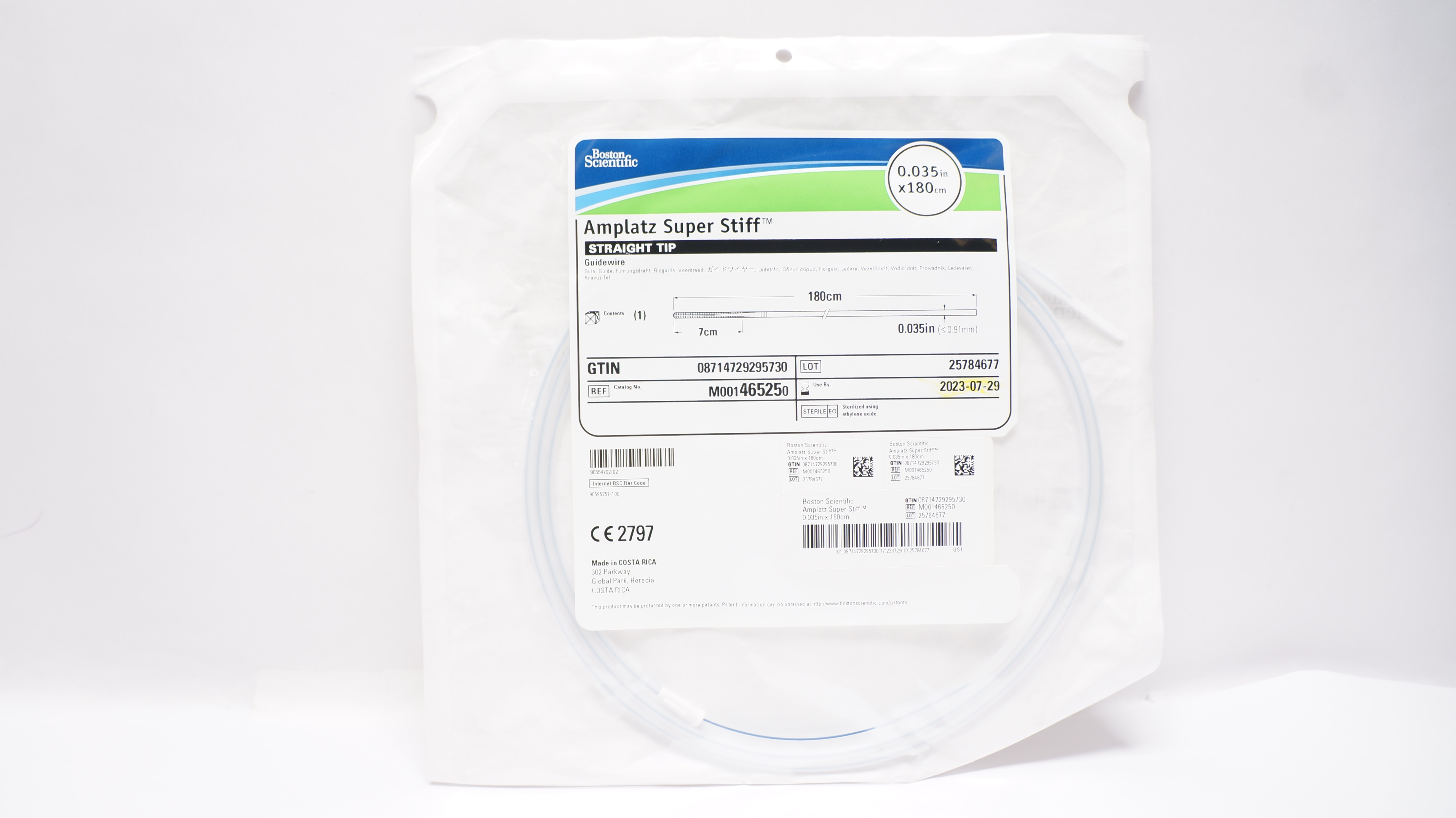 Boston Scientific M001465250 Amplatz Super Stiff Guidewire 0.035inch x 180 cm(x)